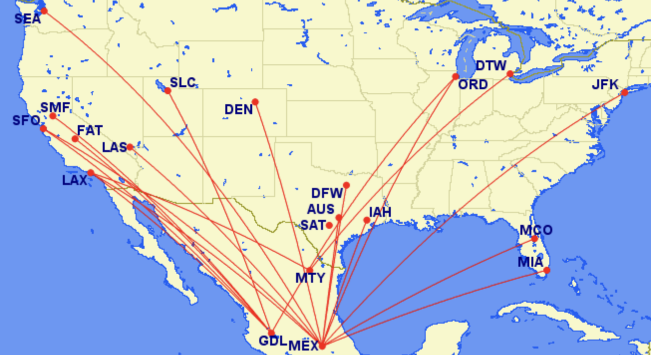 Aeromexico US Routes Aeromexico US Routes