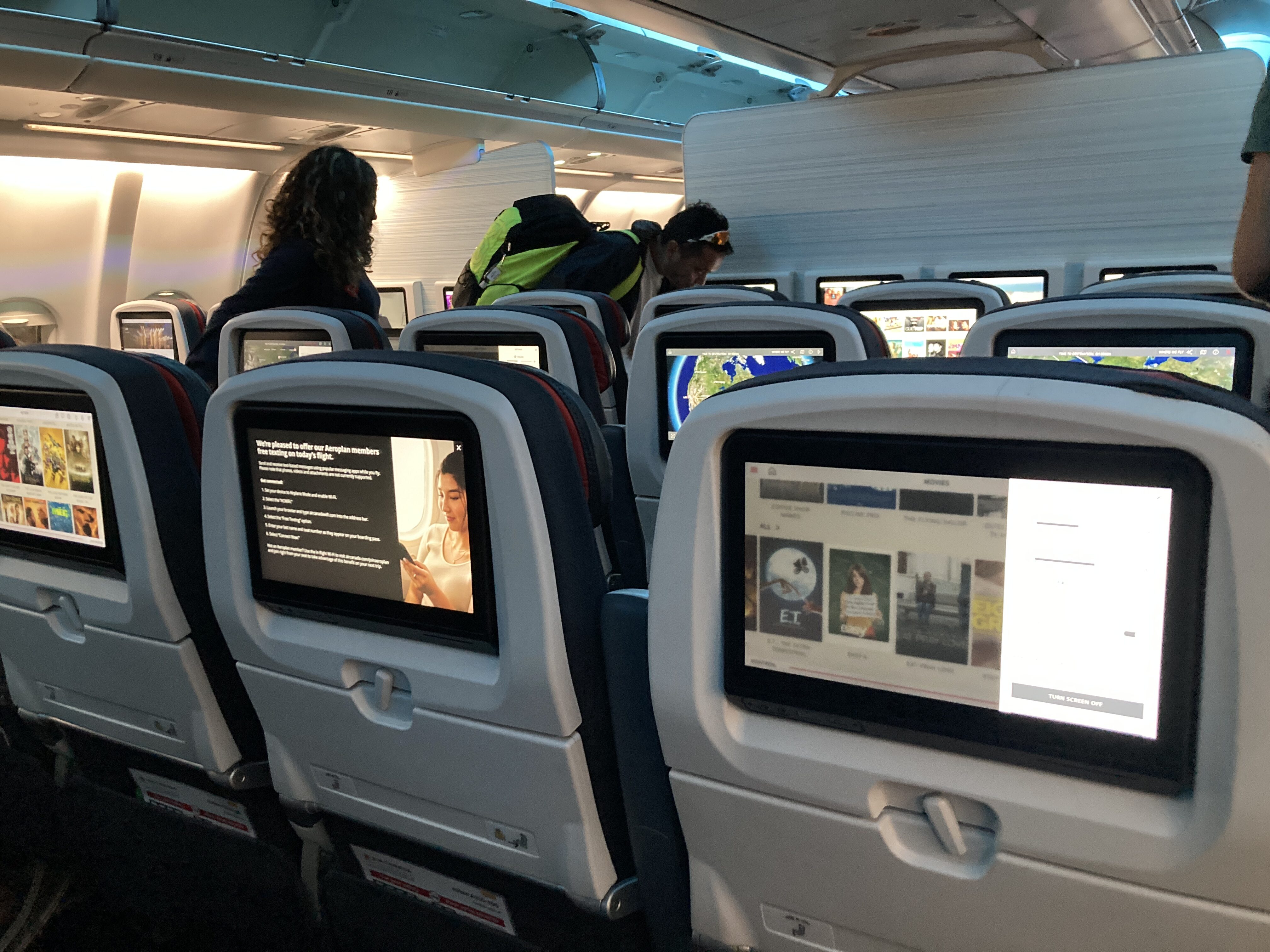 Air Canada A330 300 economy YUL LAX divider wall Air Canada A330 300 economy YUL LAX divider wall