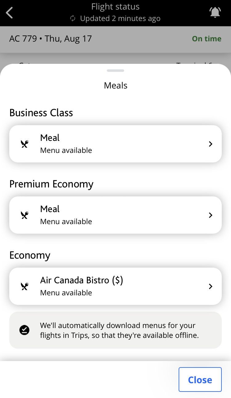Air Canada A330 300 economy YUL LAX info in app Air Canada A330 300 economy YUL LAX info in app