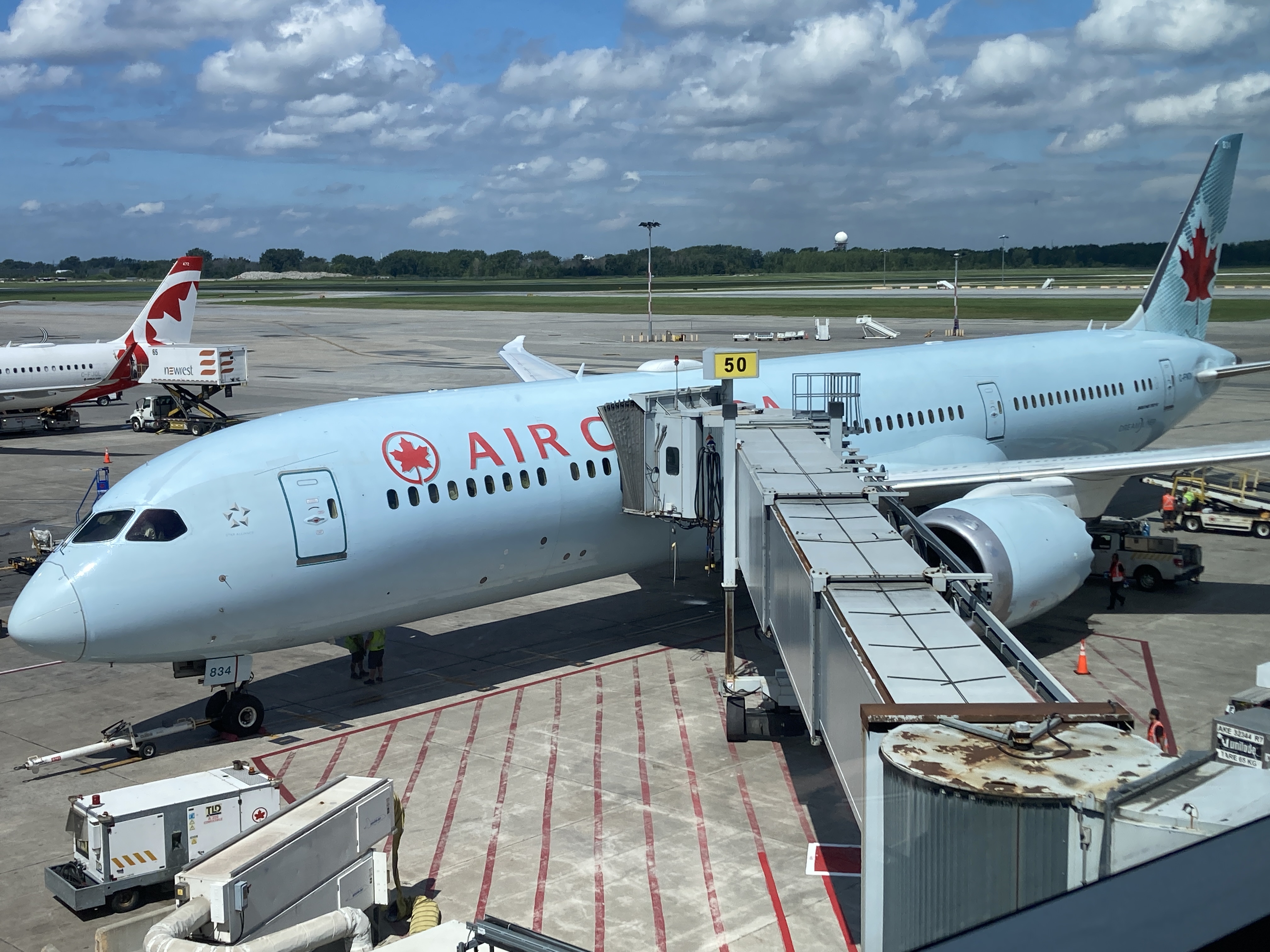 Air Canada B787 9 parked at YUL
