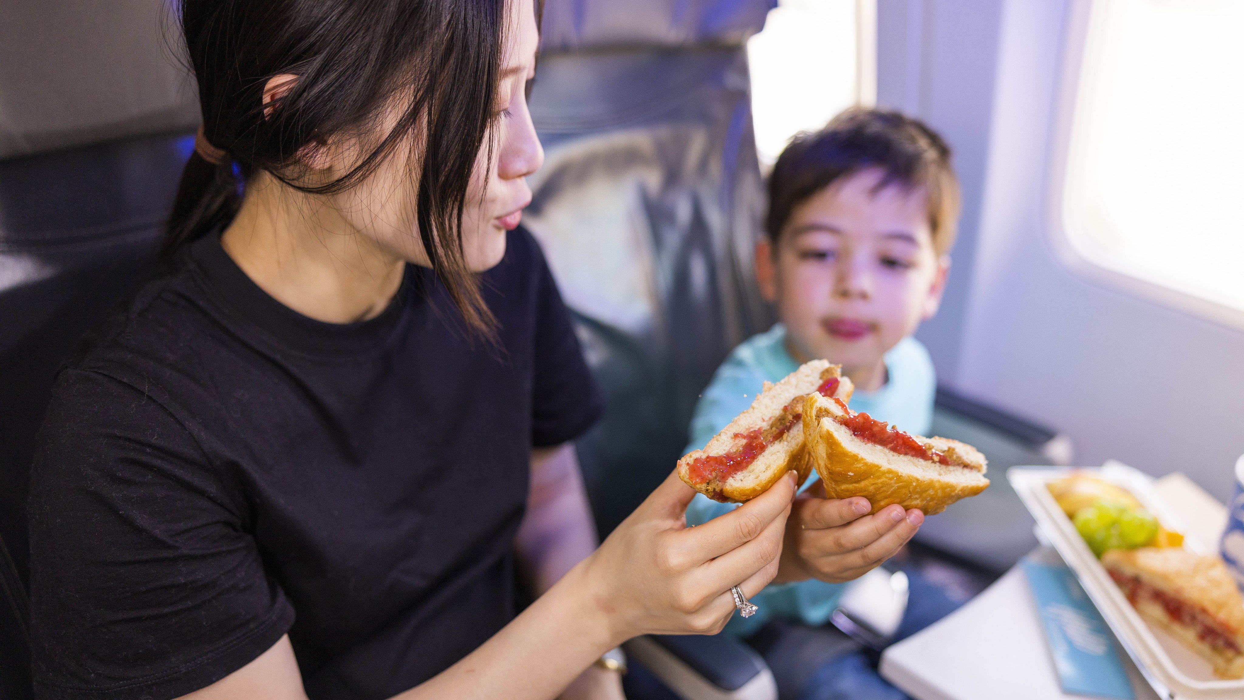 Alaska Airlines mom son meal Alaska Airlines mom son meal