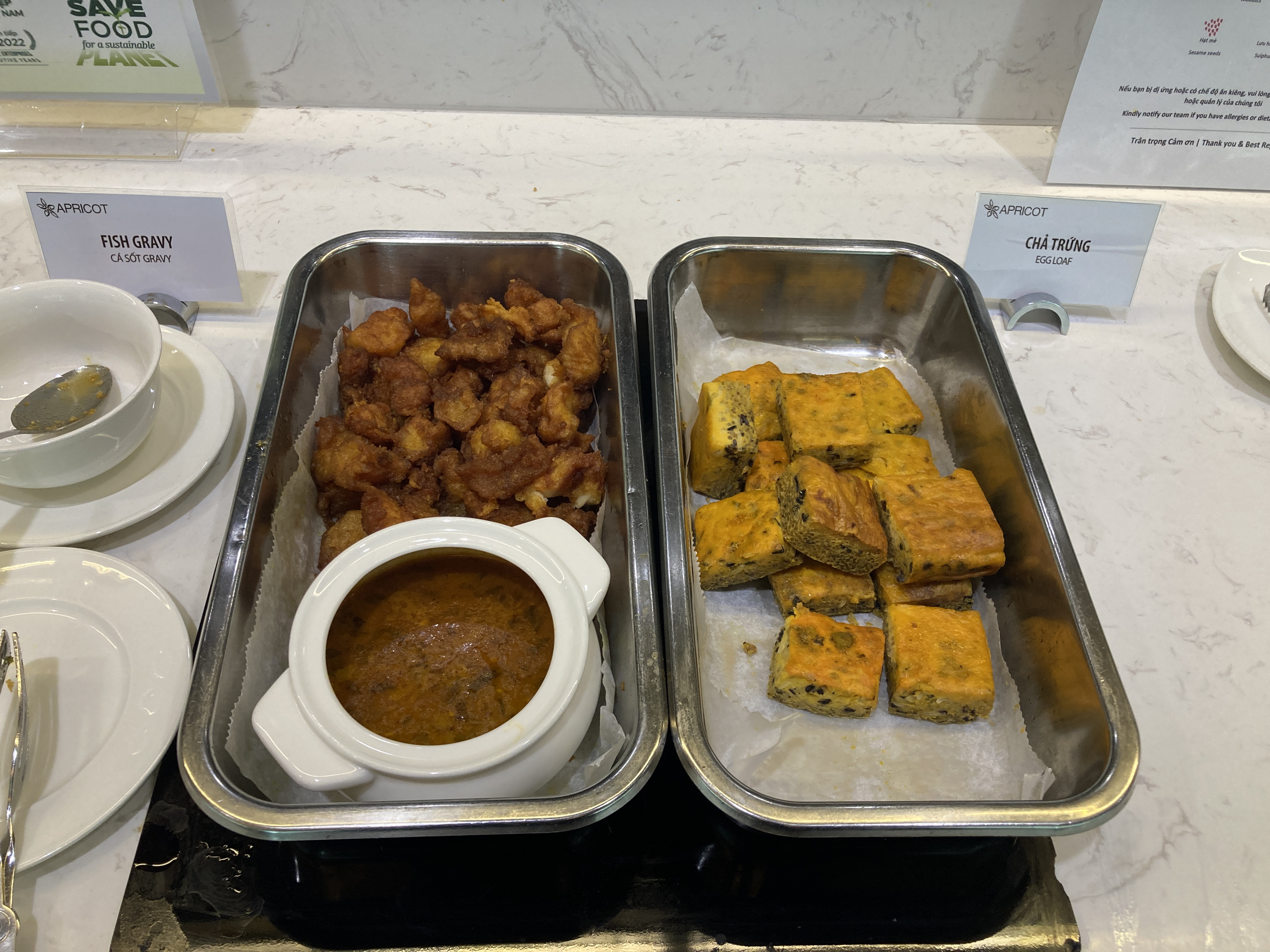 Apricot Business Lounge SGN fish gravy and egg loaf