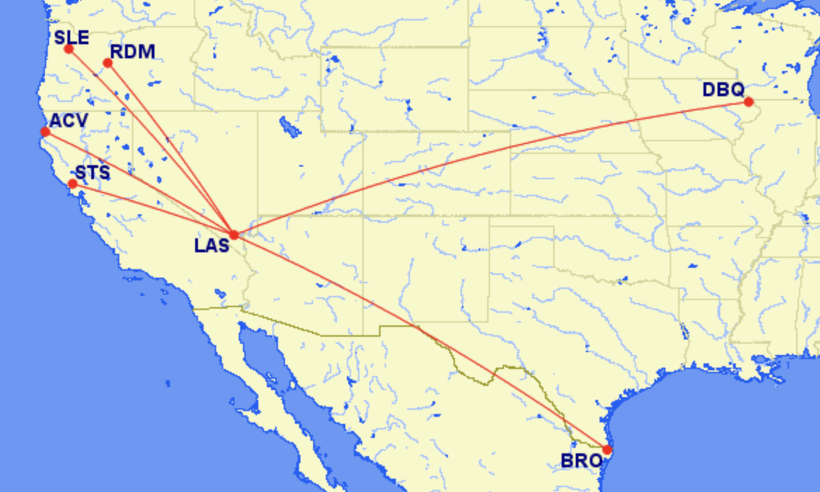 Avelo LAS base routes