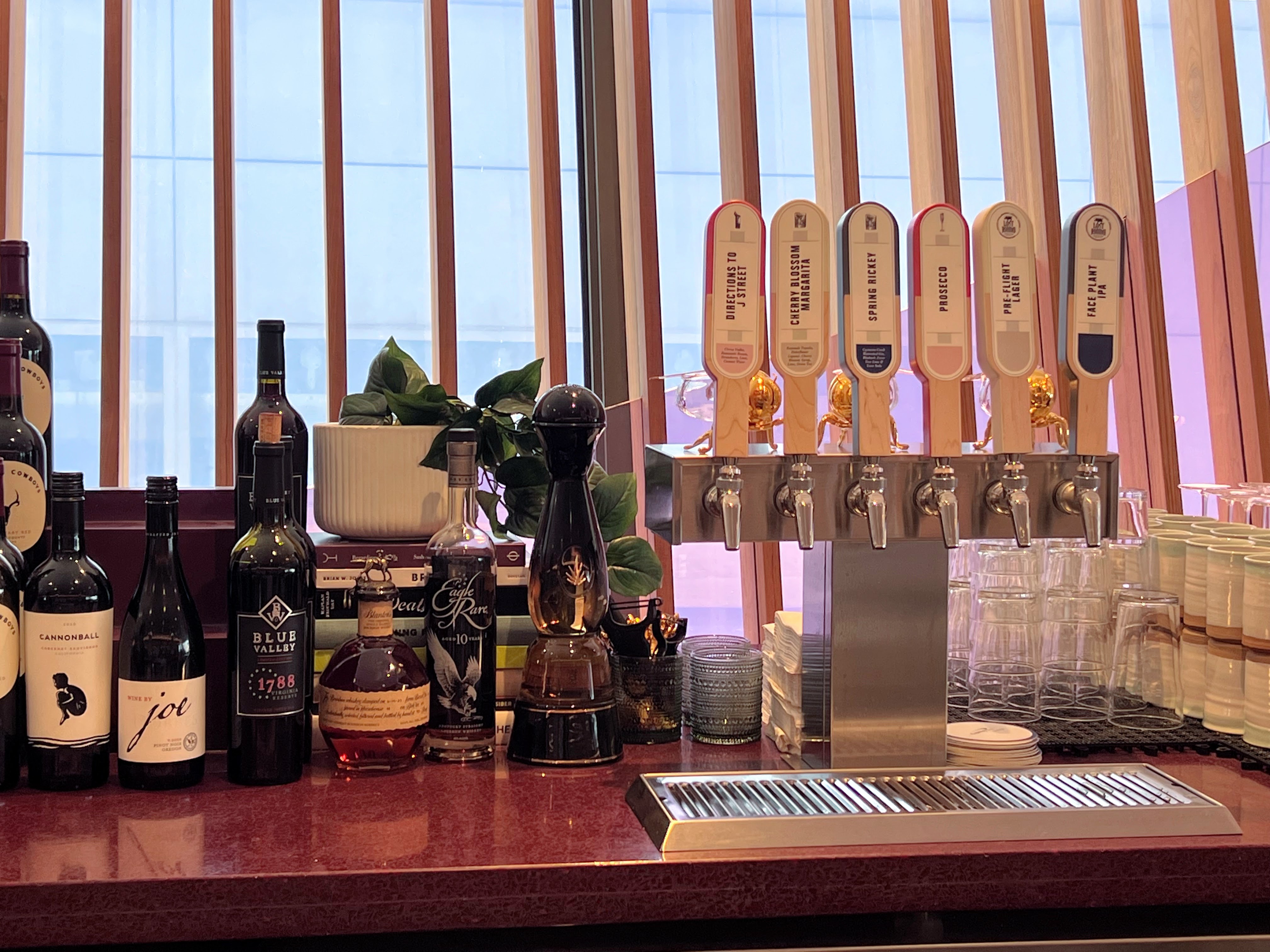Bar selections on draft at the Capital One Lounge Dulles