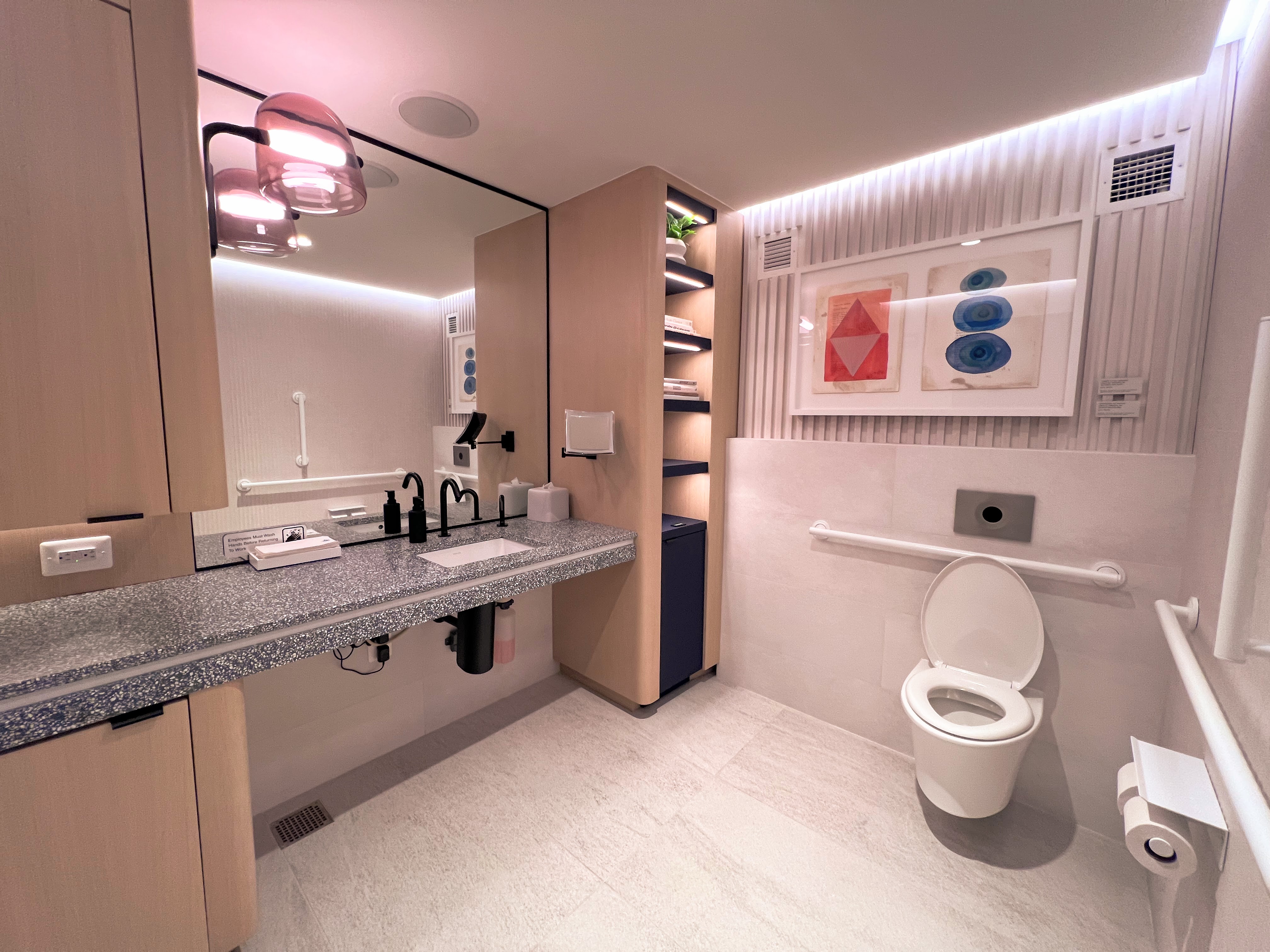 Bathroom at Capital One Lounge at Washington Dulles