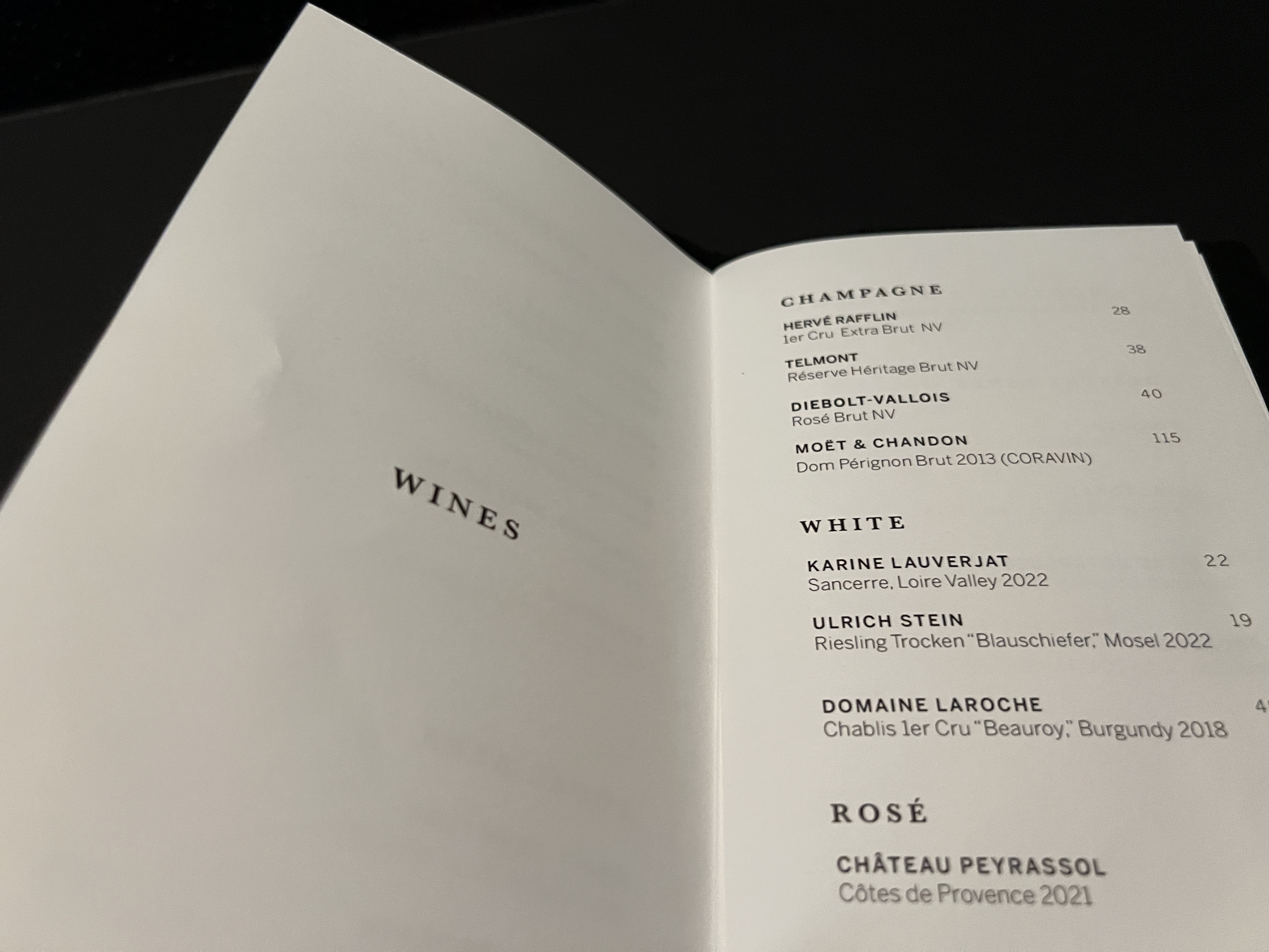 Centurion NY The Gallery wine list Centurion NY The Gallery wine list