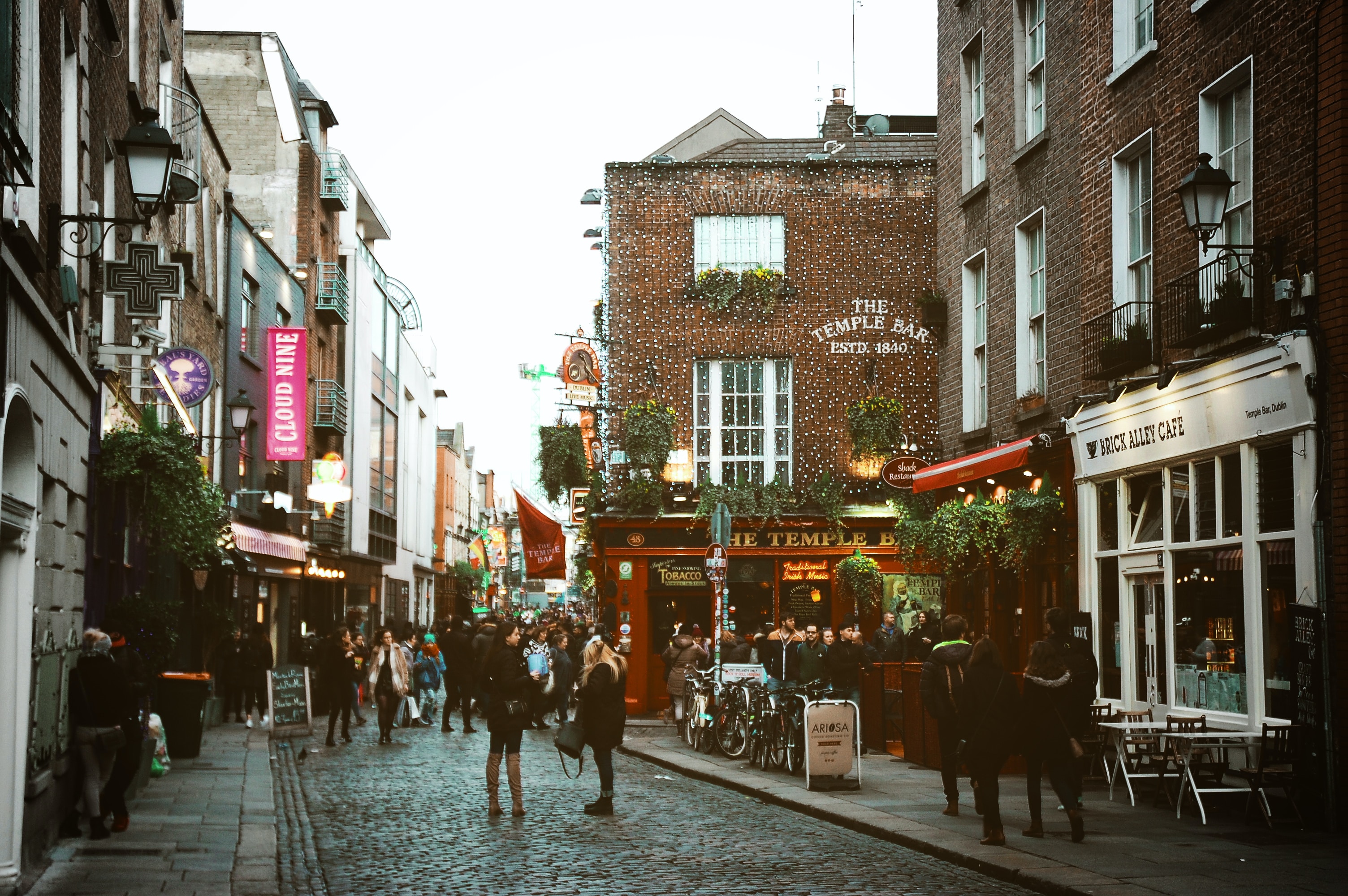 people on a street in Dublin Ireland