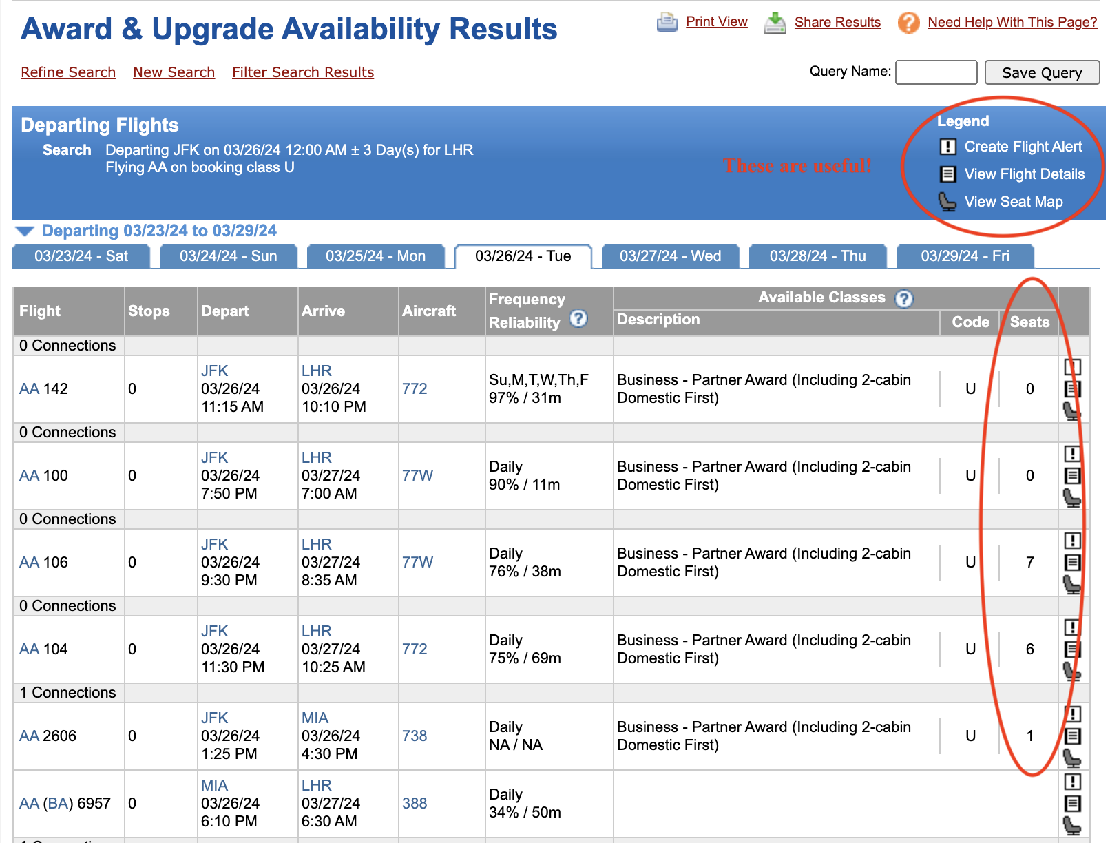 ExpertFlyer JFK LHR AA results ExpertFlyer JFK LHR AA results