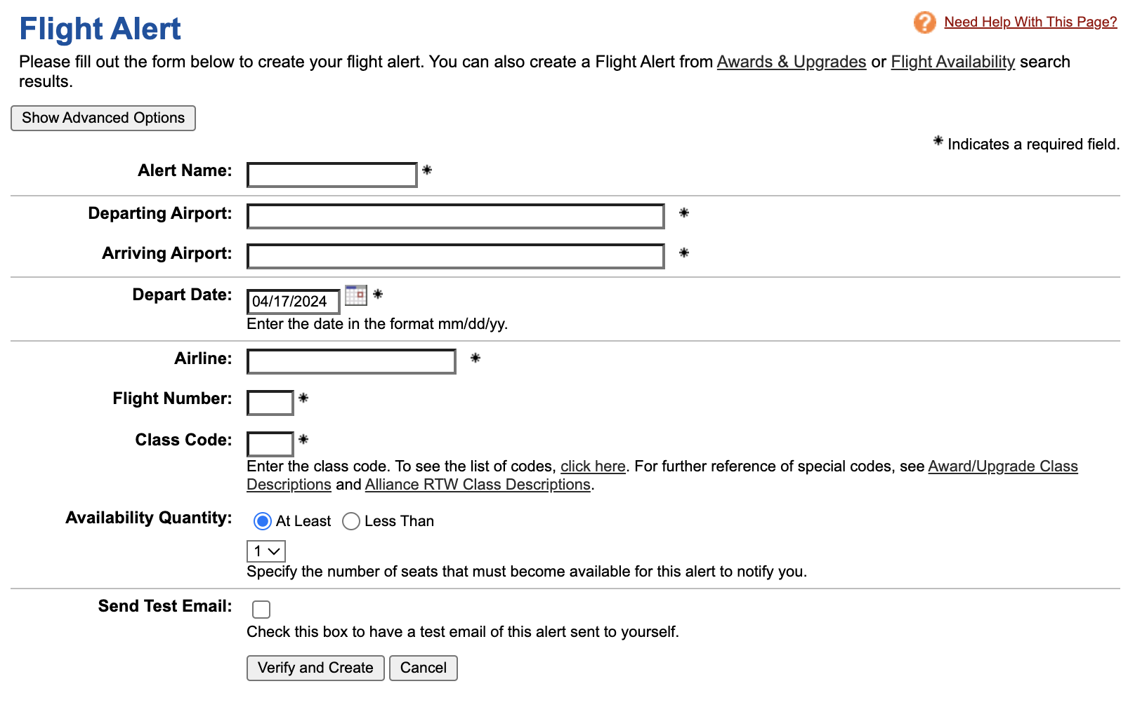 ExpertFlyer create flight alert ExpertFlyer create flight alert