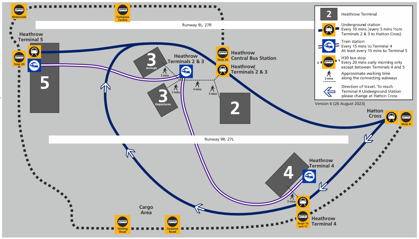 LHR map Heathrow Free Travel Map