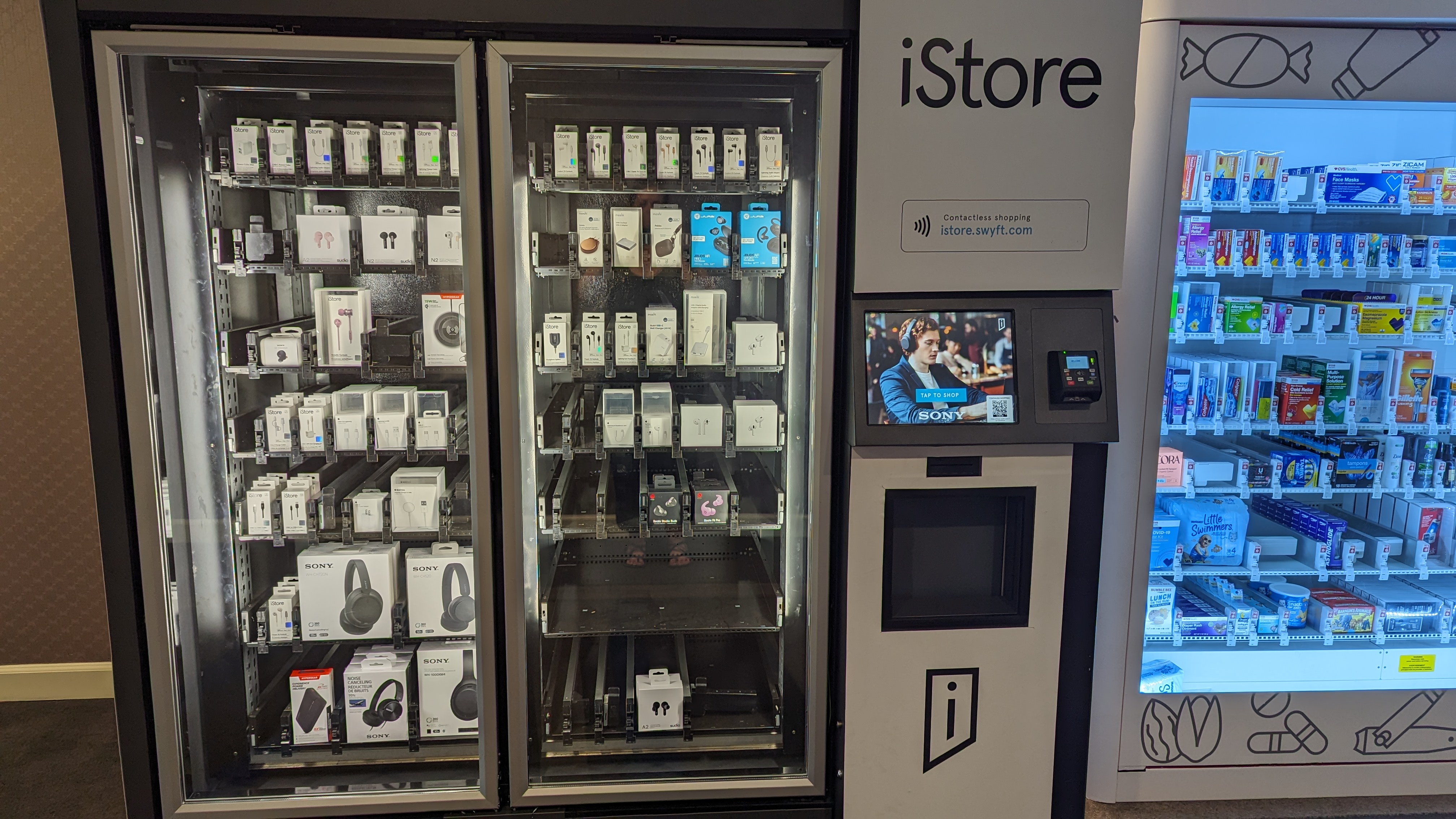 Hilton Los Angeles Universal City amenities vending machine iStore Hilton Los Angeles Universal City amenities vending machine iStore