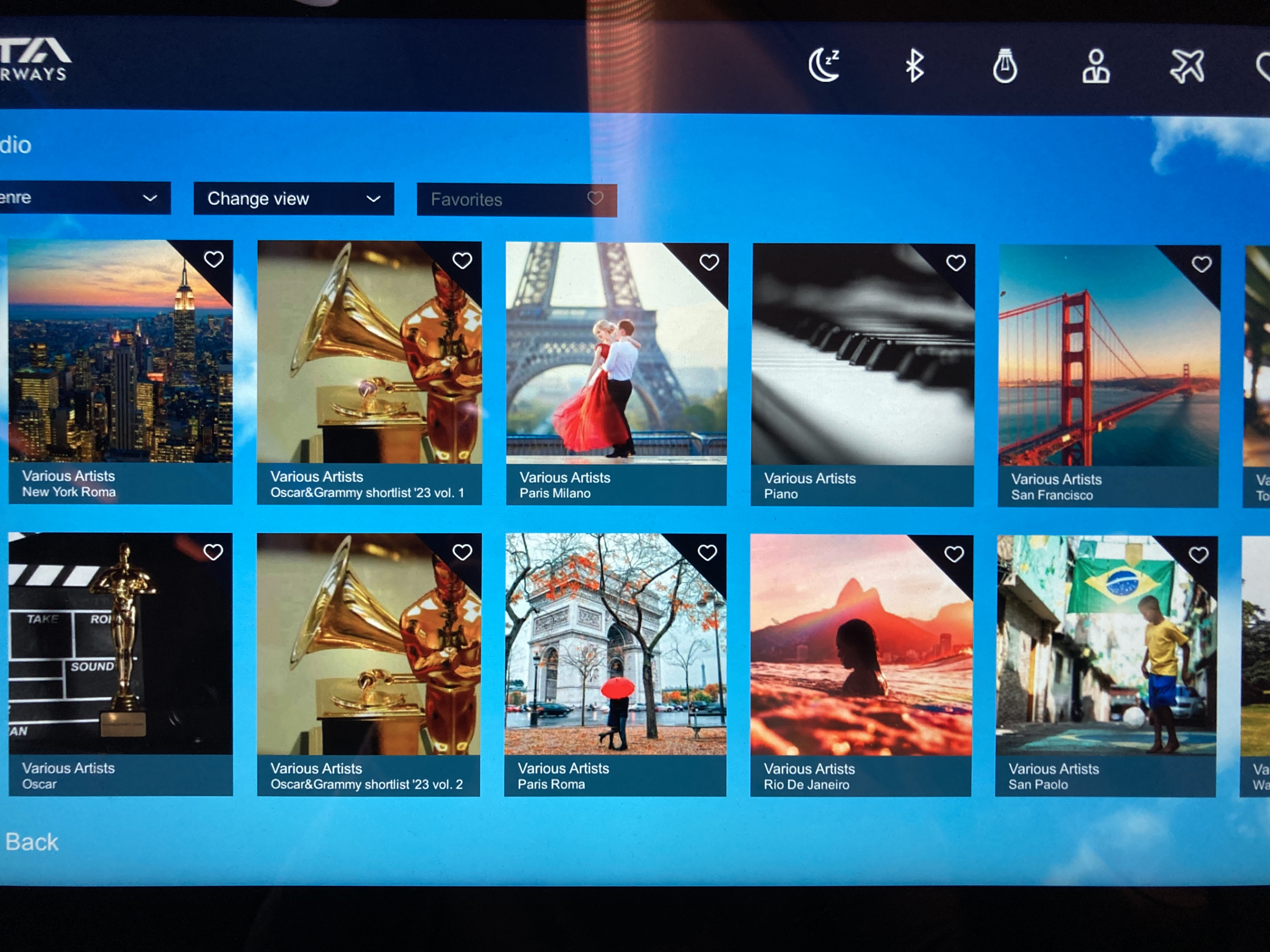 ITA premium economy entertainment audio playlists GRU FCO ITA premium economy entertainment audio playlists GRU FCO