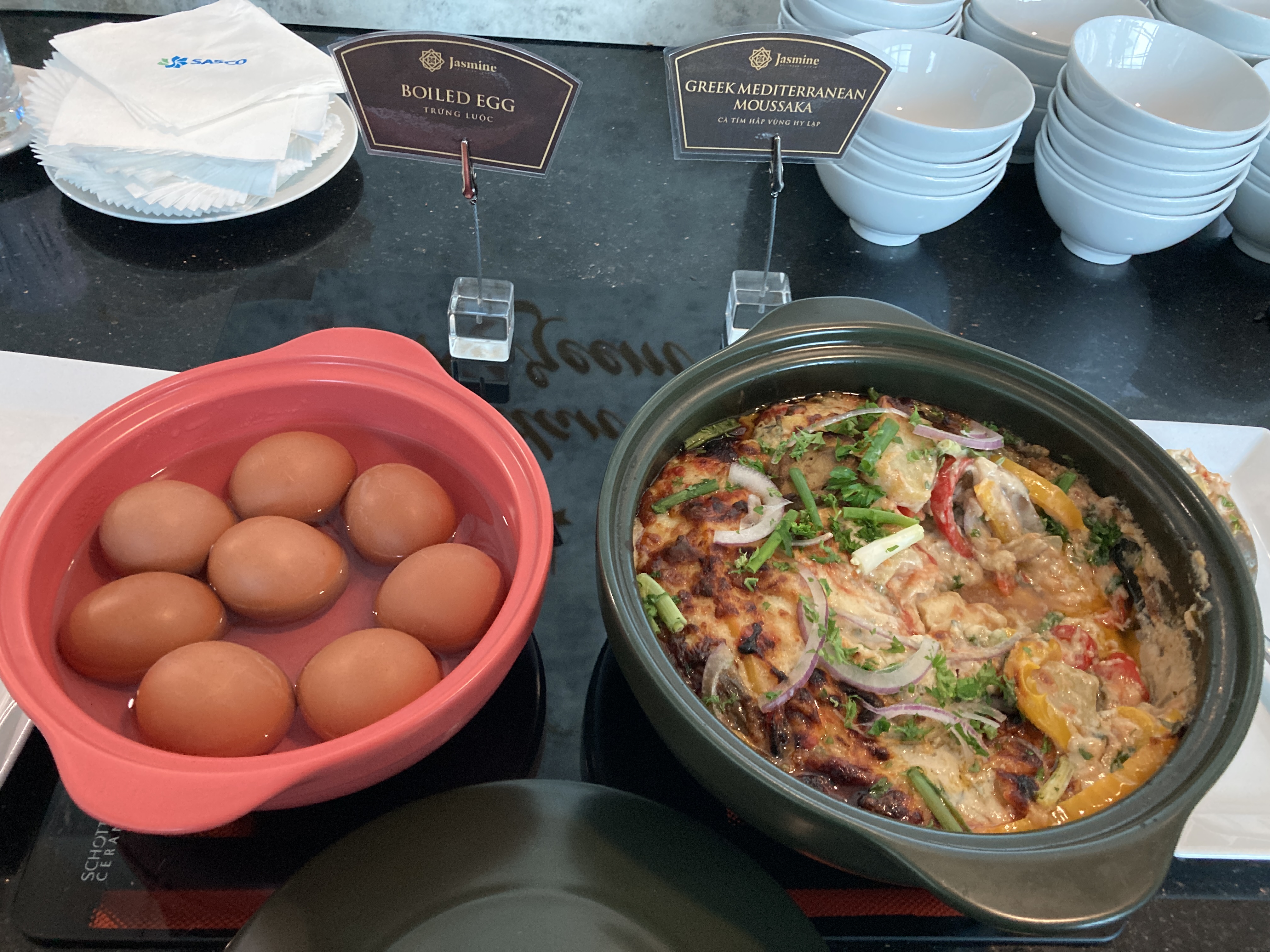 Jasmine Halal Lounge SGN egg and moussaka
