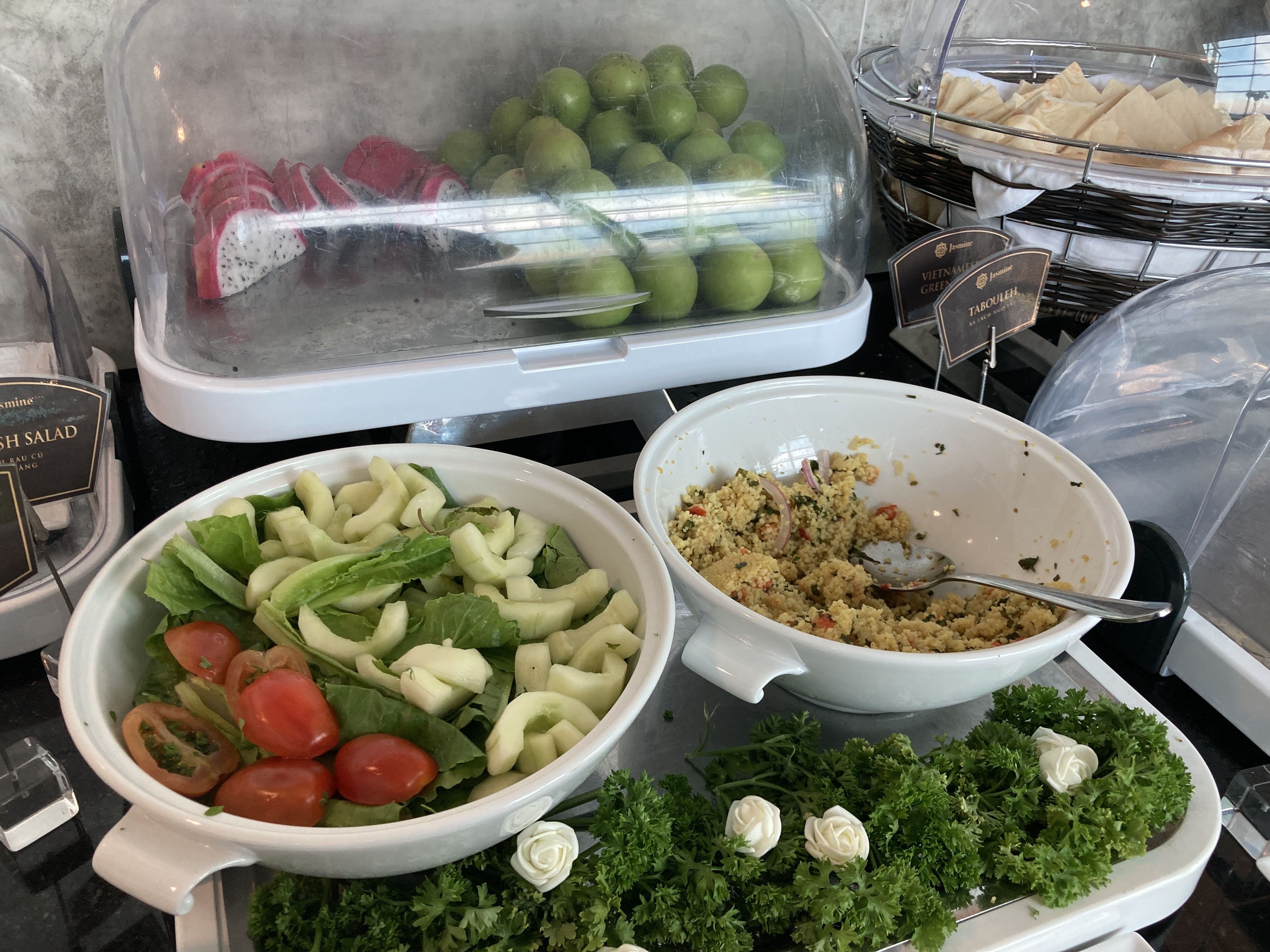 Jasmine Halal Lounge SGN salad and fruit