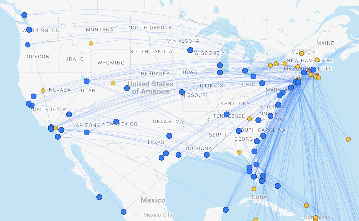 JetBlue Route Map JetBlue Route Map