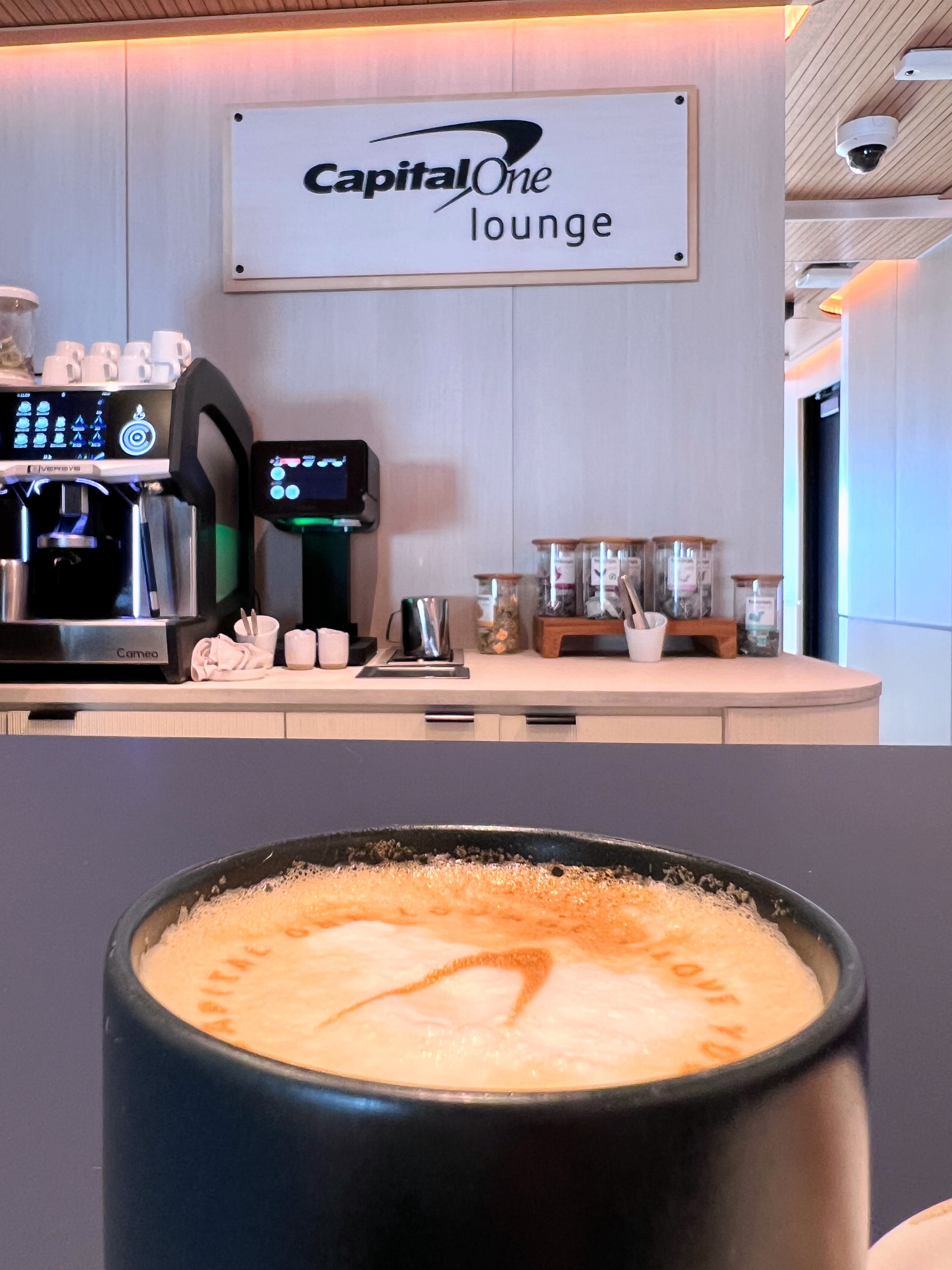 Latte art at Capital One Lounge IAD Latte art at Capital One Lounge IAD