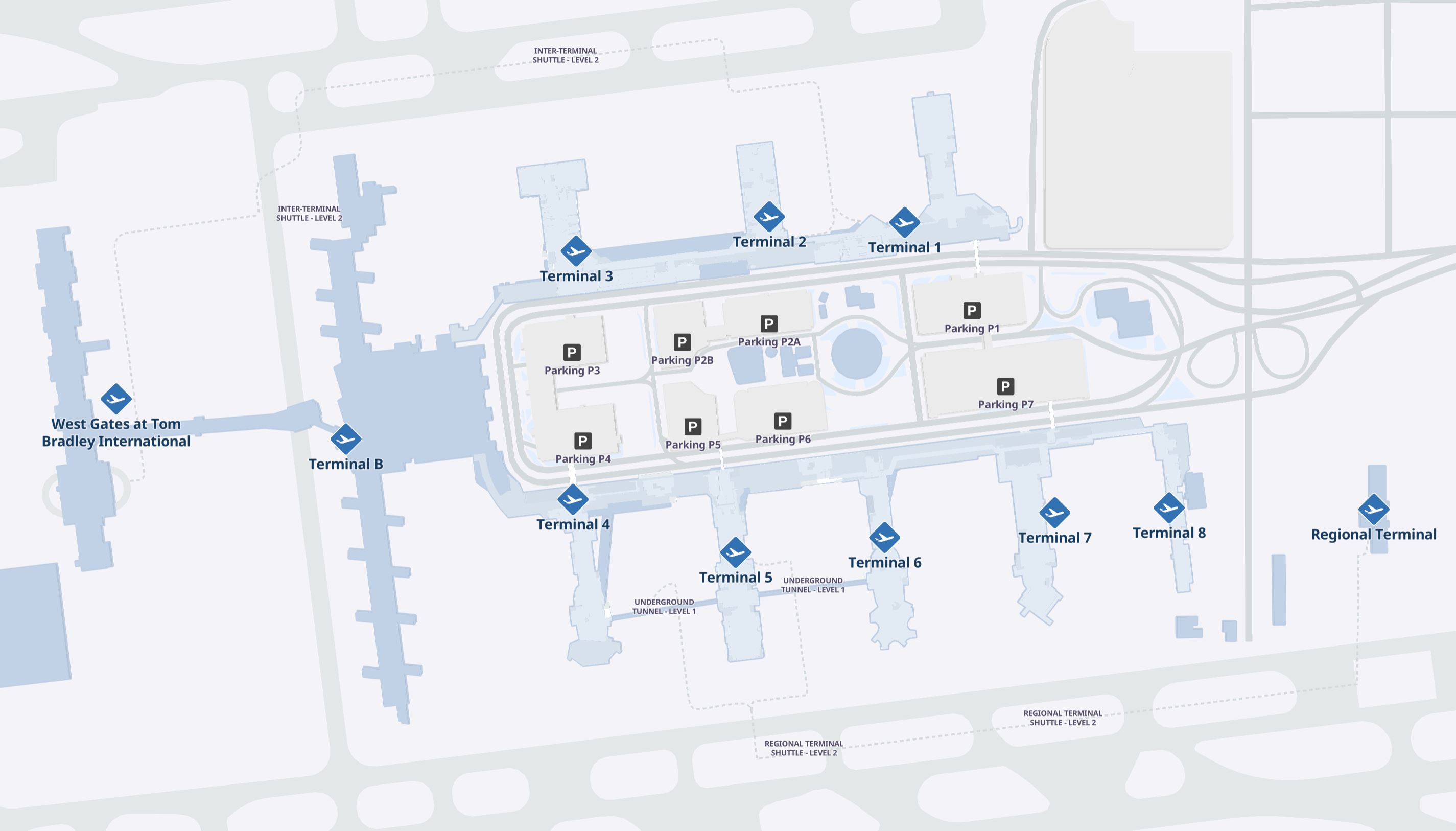 Los Angeles International Airport Map 1 Los Angeles International Airport Map