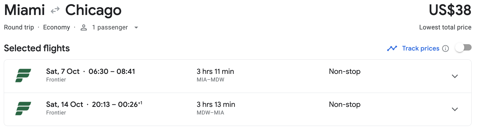 Miami to Chicago in October