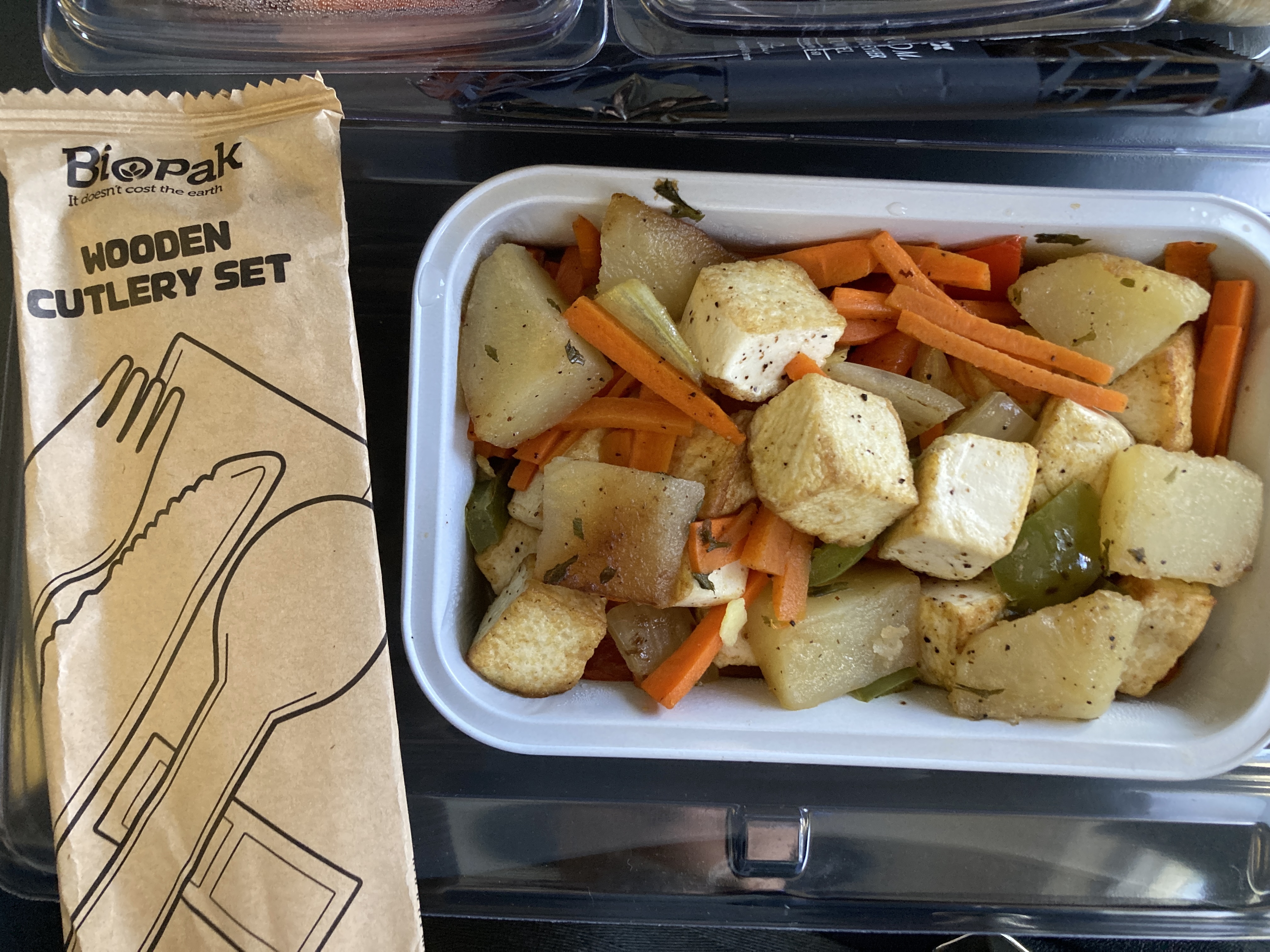 Nauru Airlines hot meal