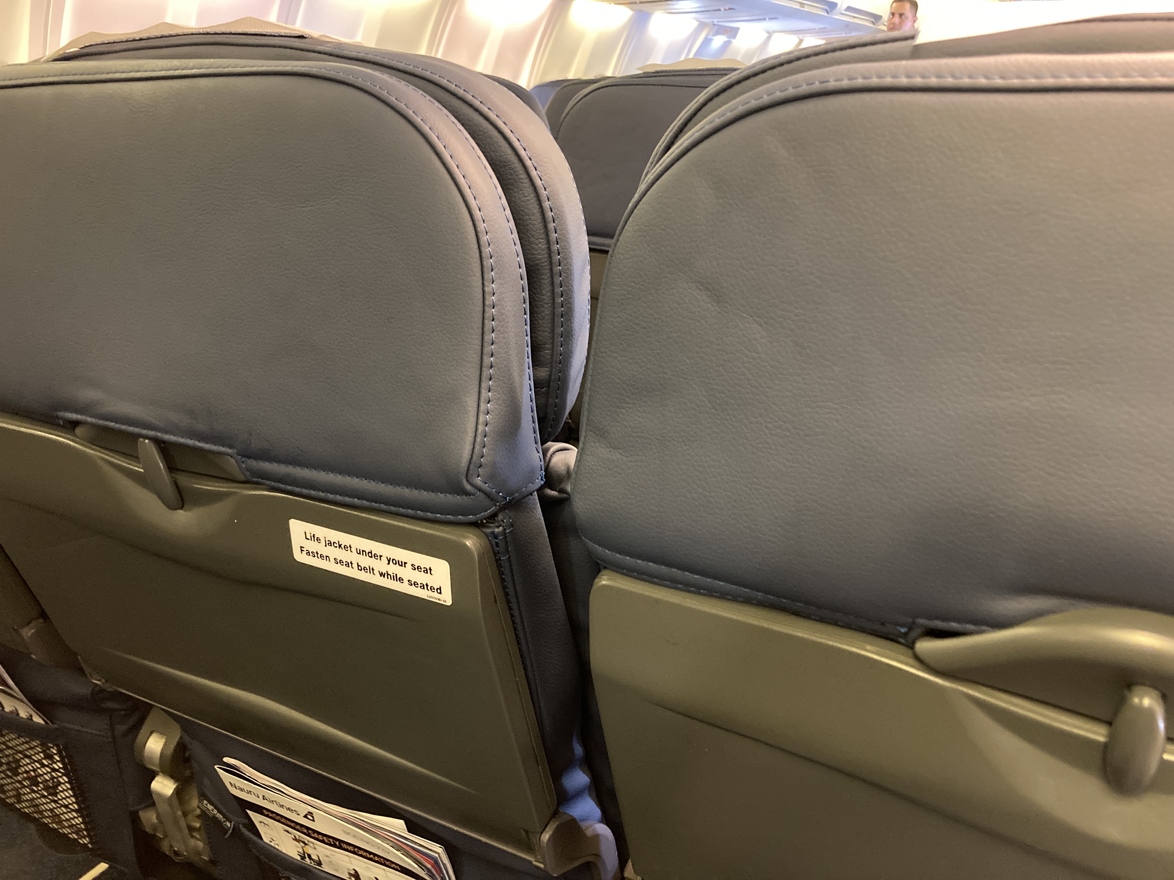 Nauru Airlines seat backs tray tables