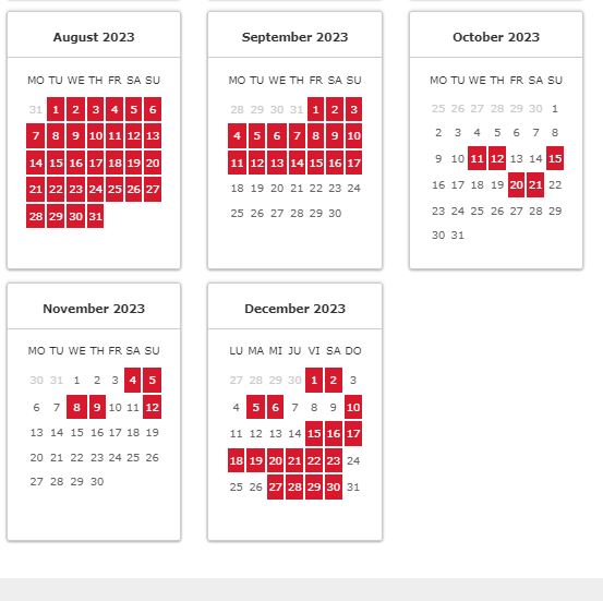 Off peak Iberia calendar Off peak Iberia calendar