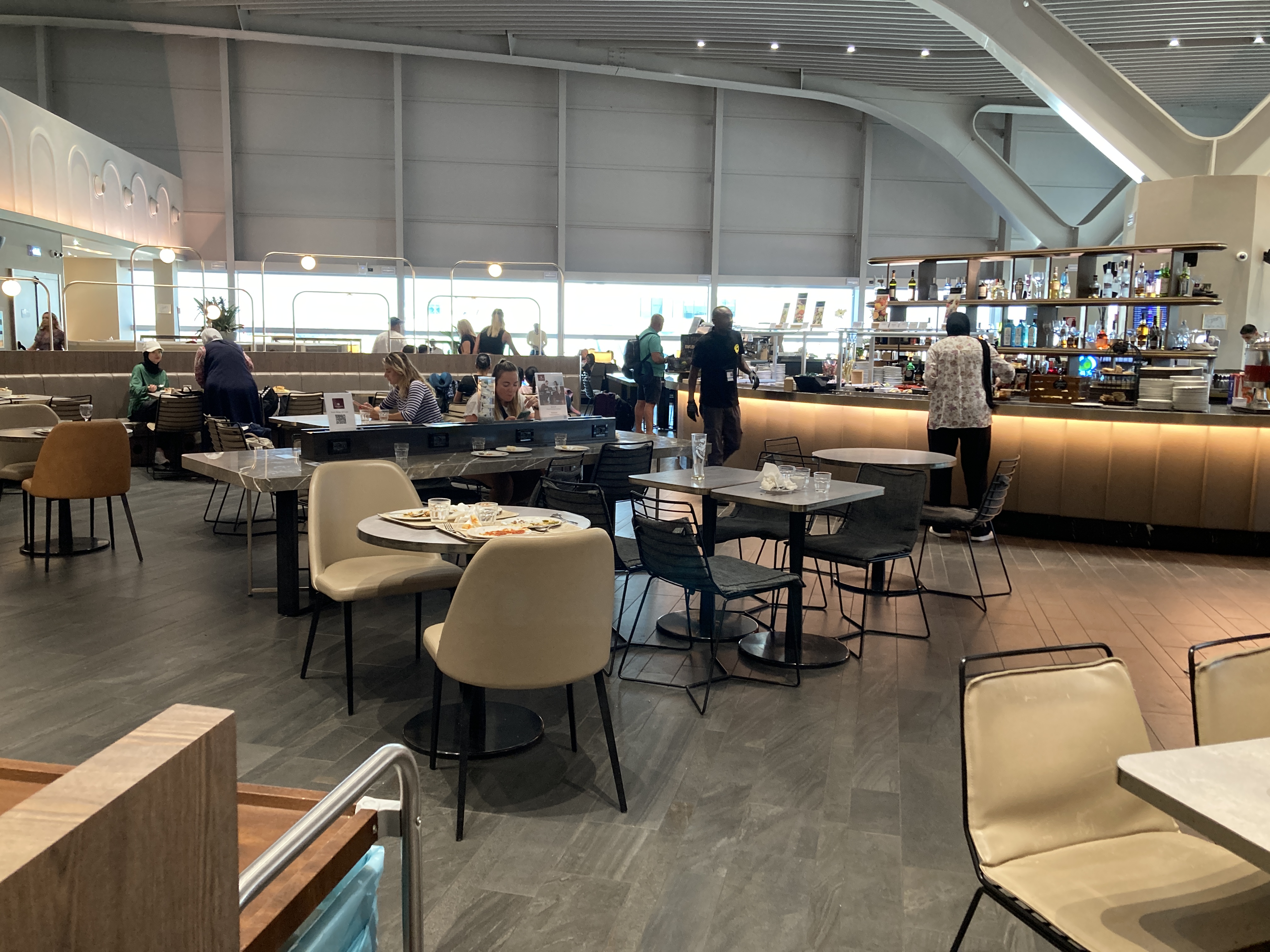 Plaza Premium Lounge Rome FCO cafe seating area