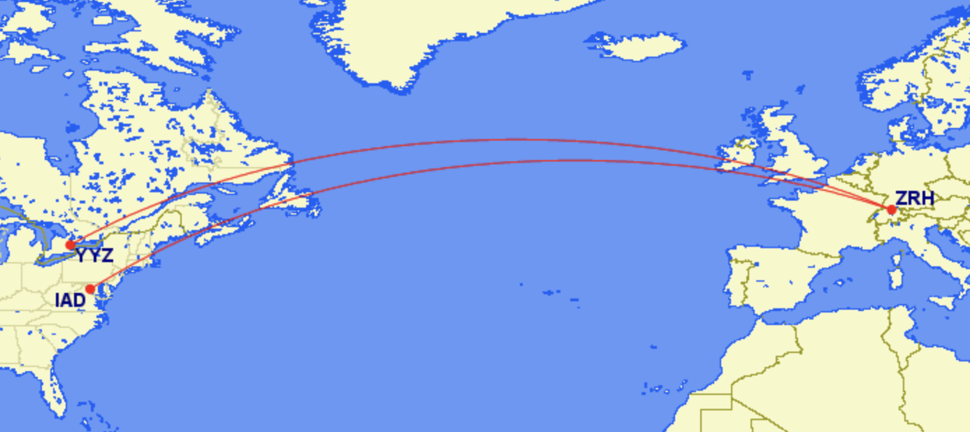 SWISS new route map SWISS new route map