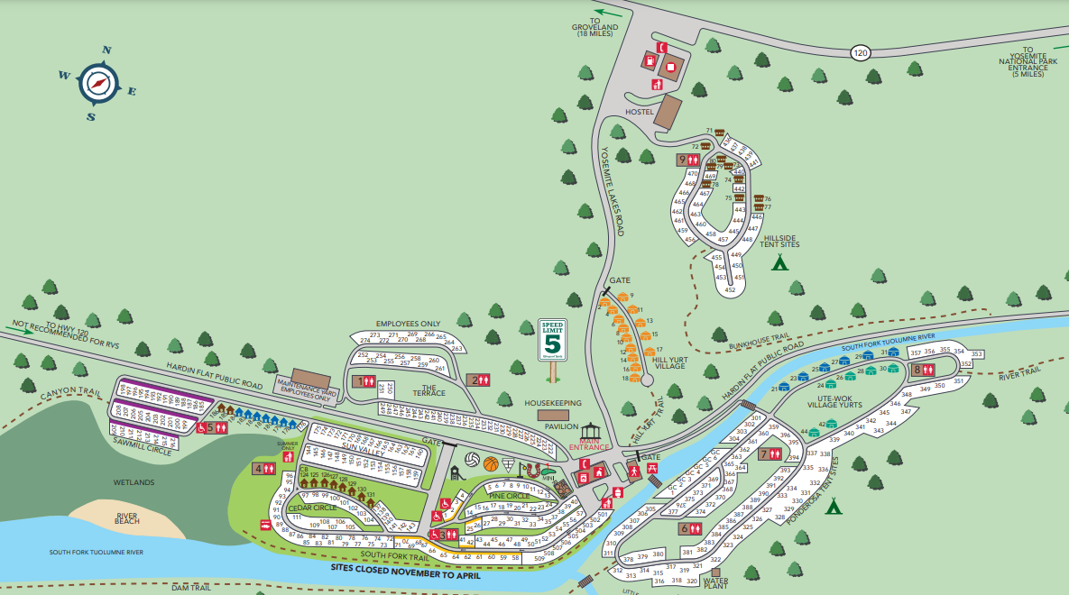 Thousand Trails Yosemite Lakes Campground Map