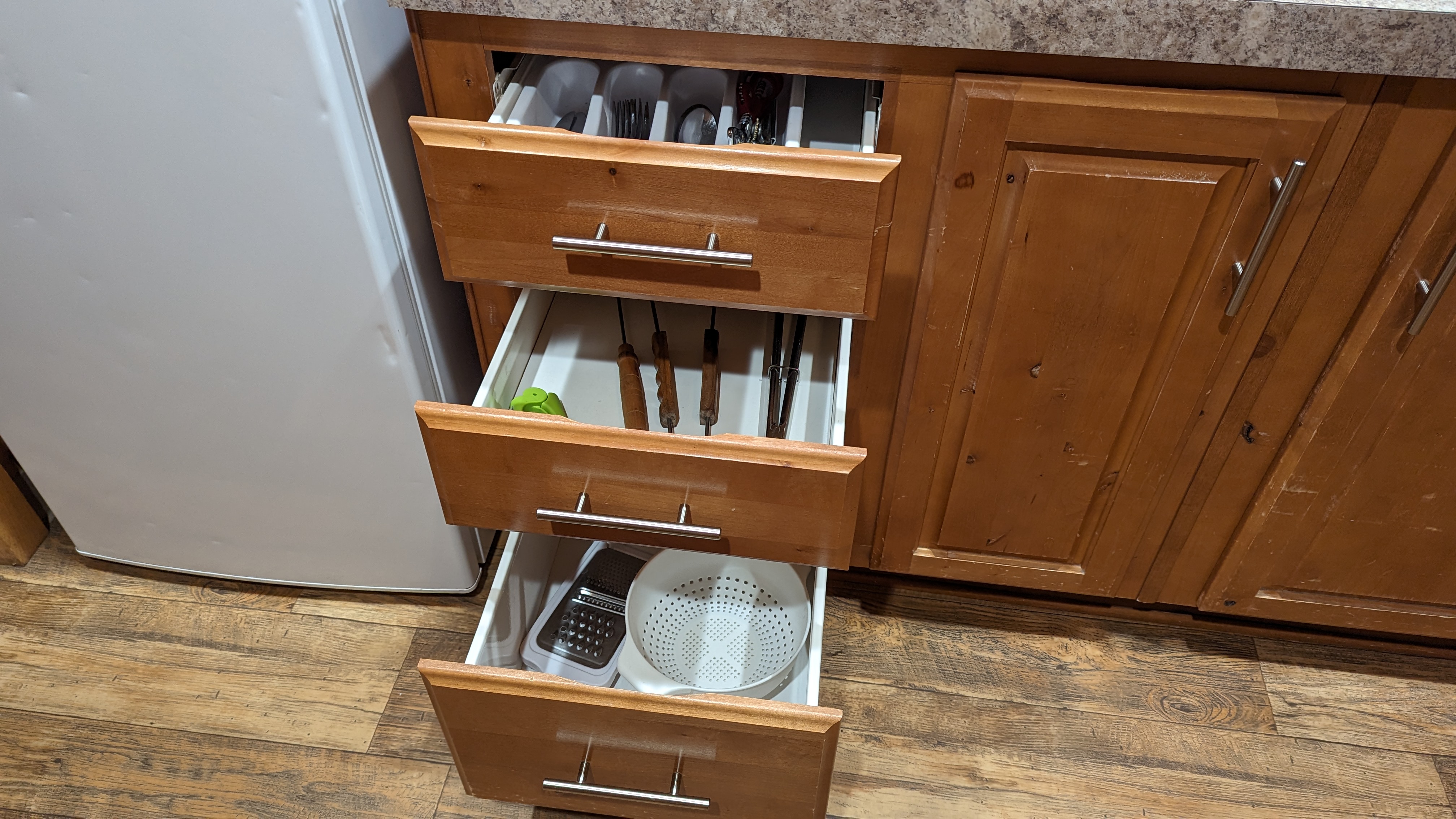 Thousand Trails Yosemite Lakes cabin utensil drawers