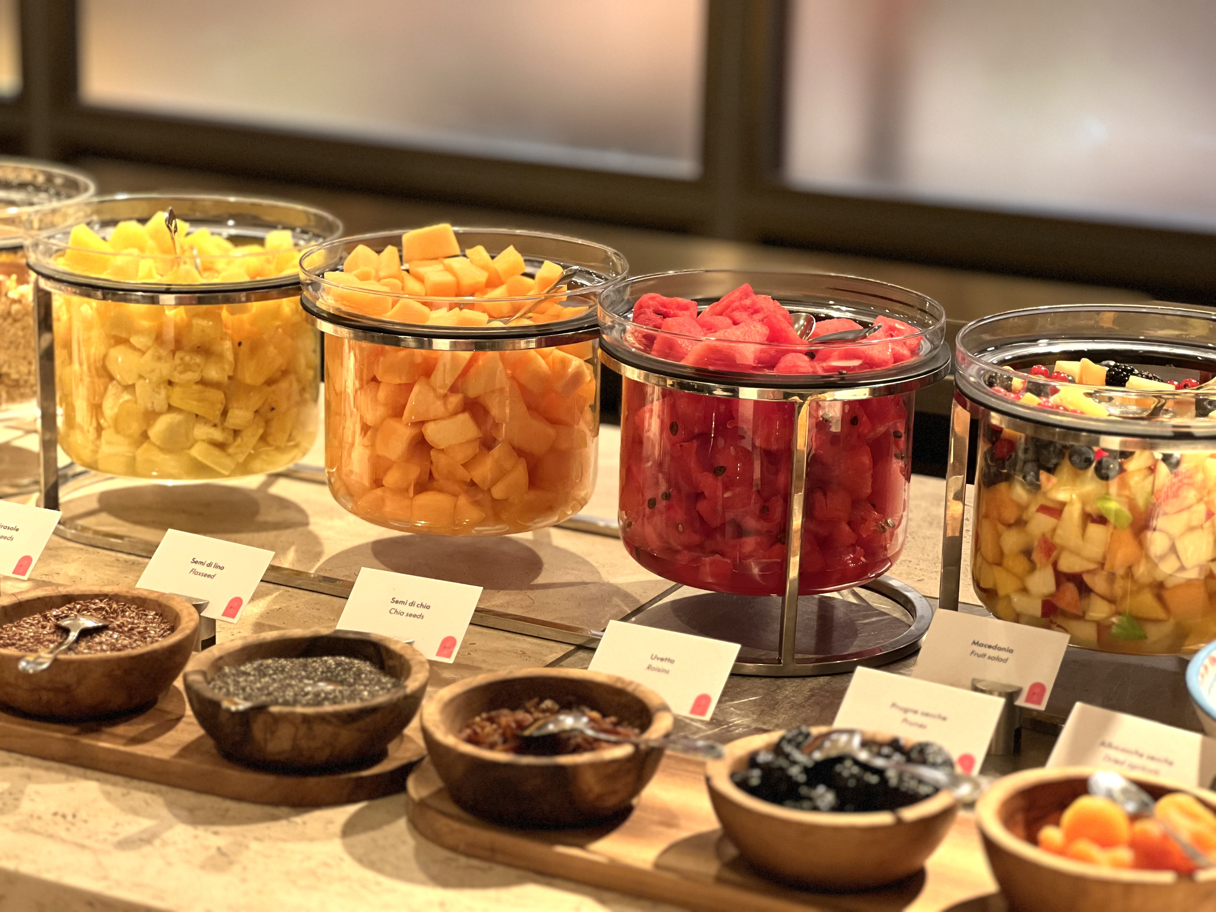 W Rome FnB breakfast buffet fruit and nuts