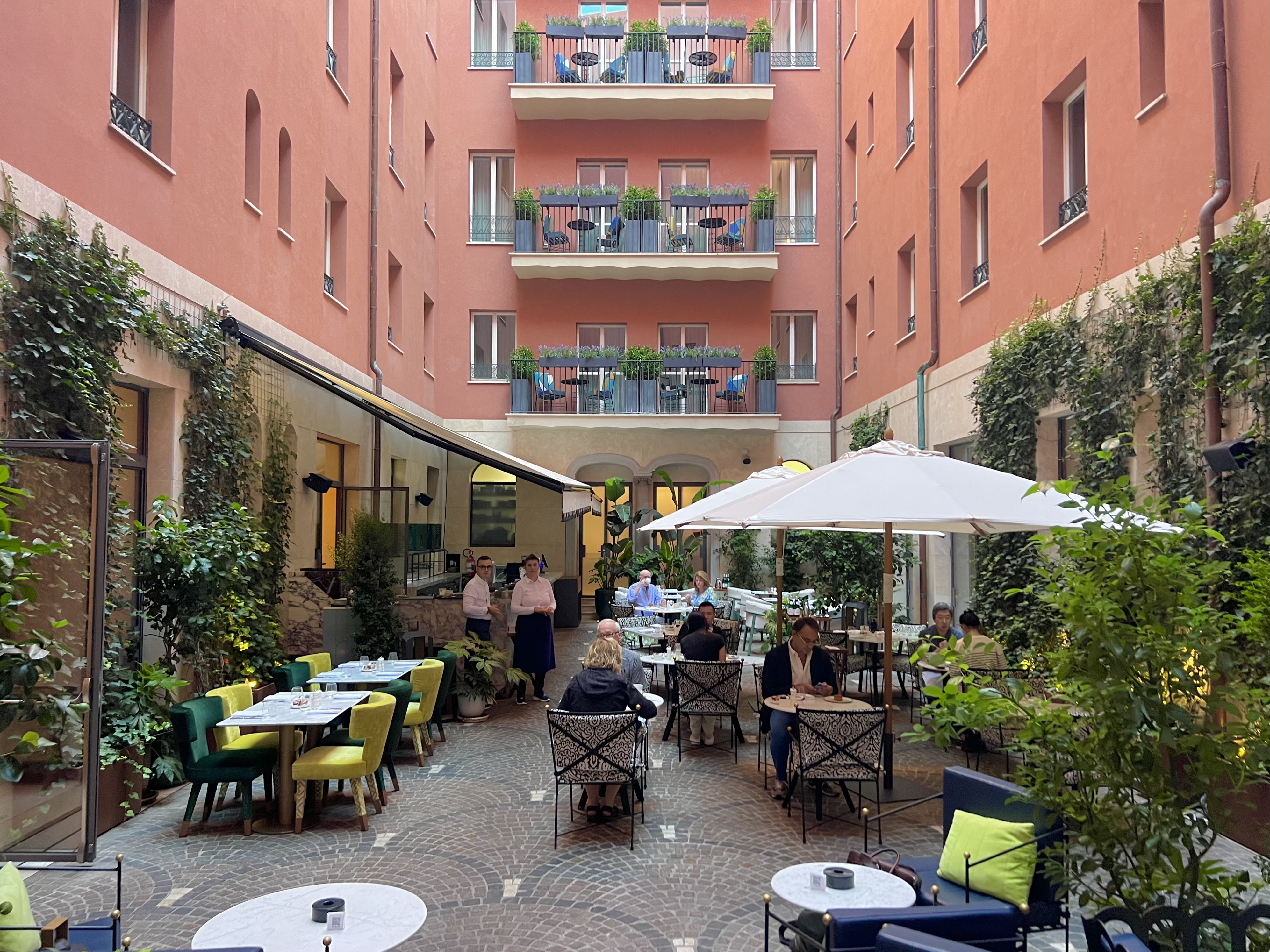 W Rome hotel courtyard