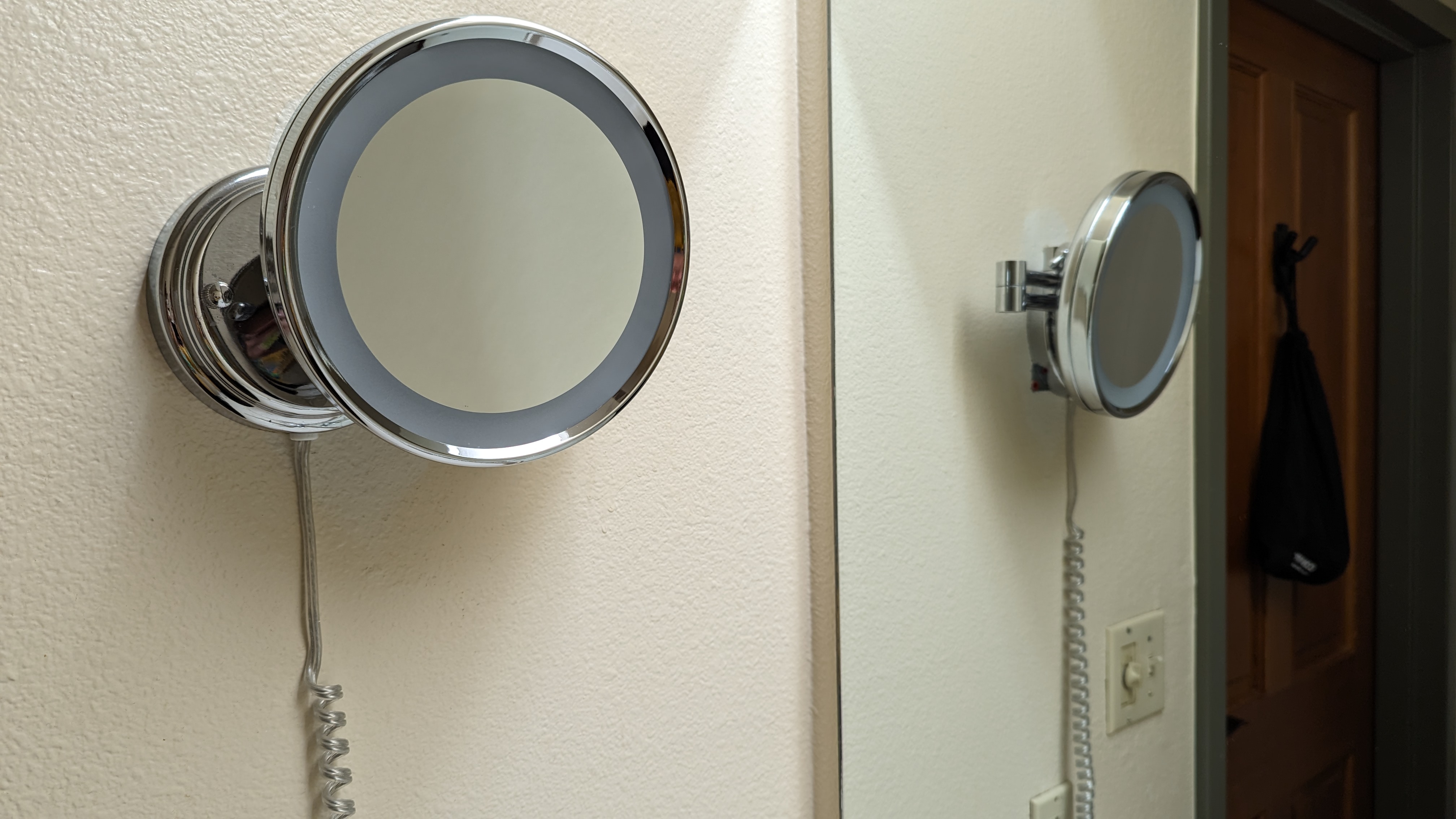 Wuksachi Lodge Sequoia National Park Sillman Building bathroom magnifying mirror Wuksachi Lodge Sequoia National Park Sillman Building bathroom magnifying mirror