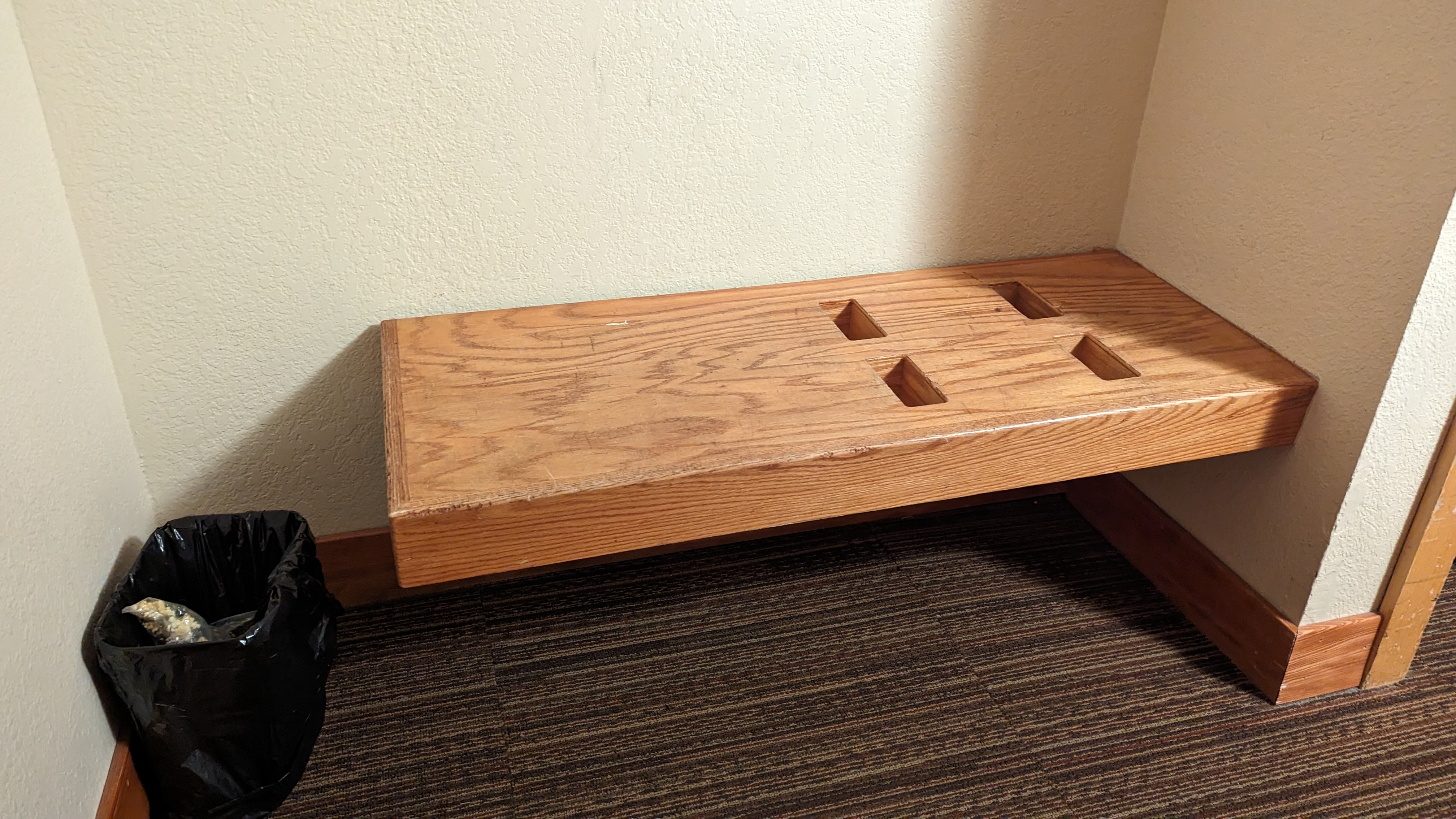 Wuksachi Lodge Sequoia National Park Sillman Building guestroom bench Wuksachi Lodge Sequoia National Park Sillman Building guestroom bench
