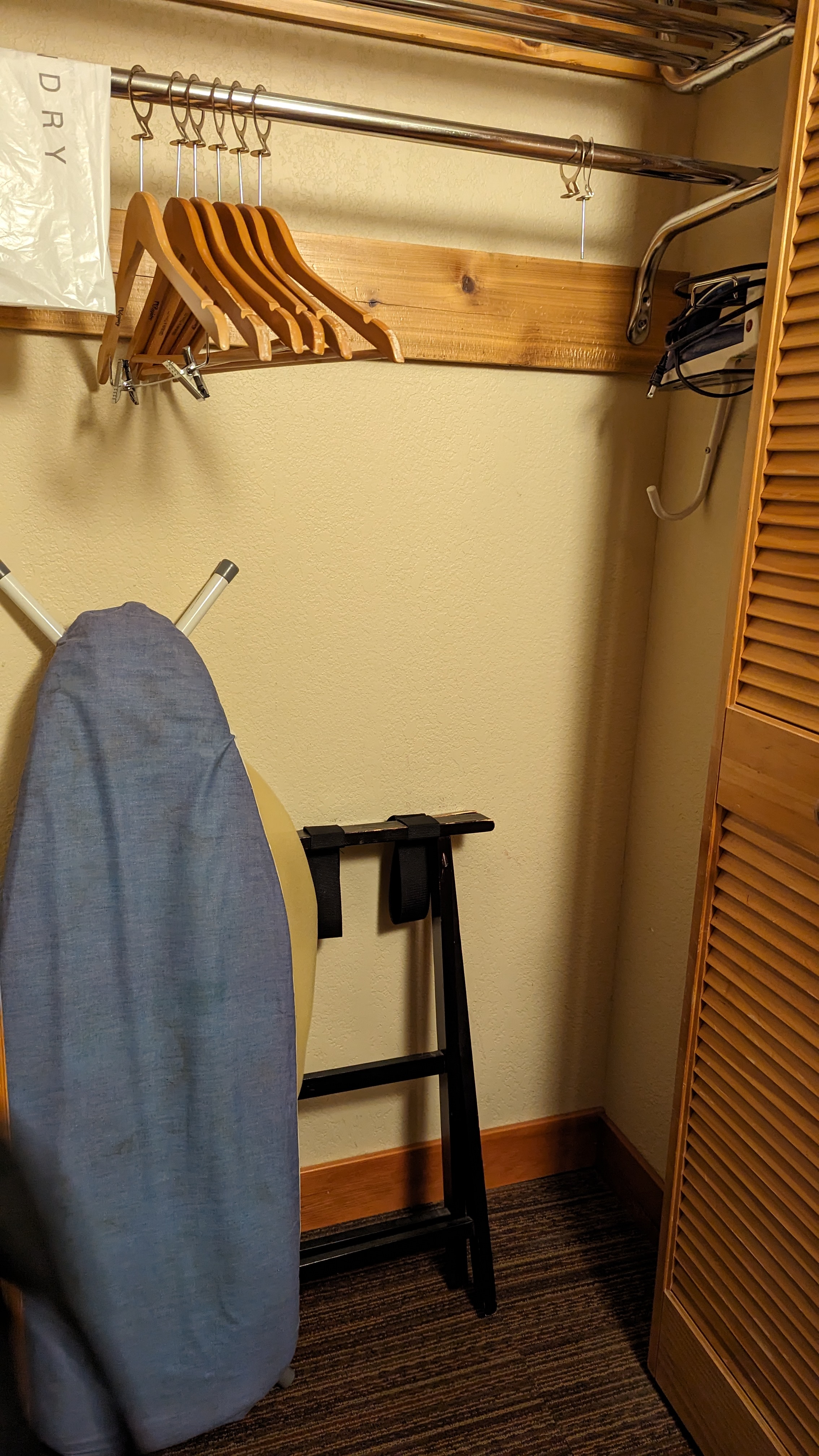 Wuksachi Lodge Sequoia National Park Sillman Building guestroom closet Wuksachi Lodge Sequoia National Park Sillman Building guestroom closet