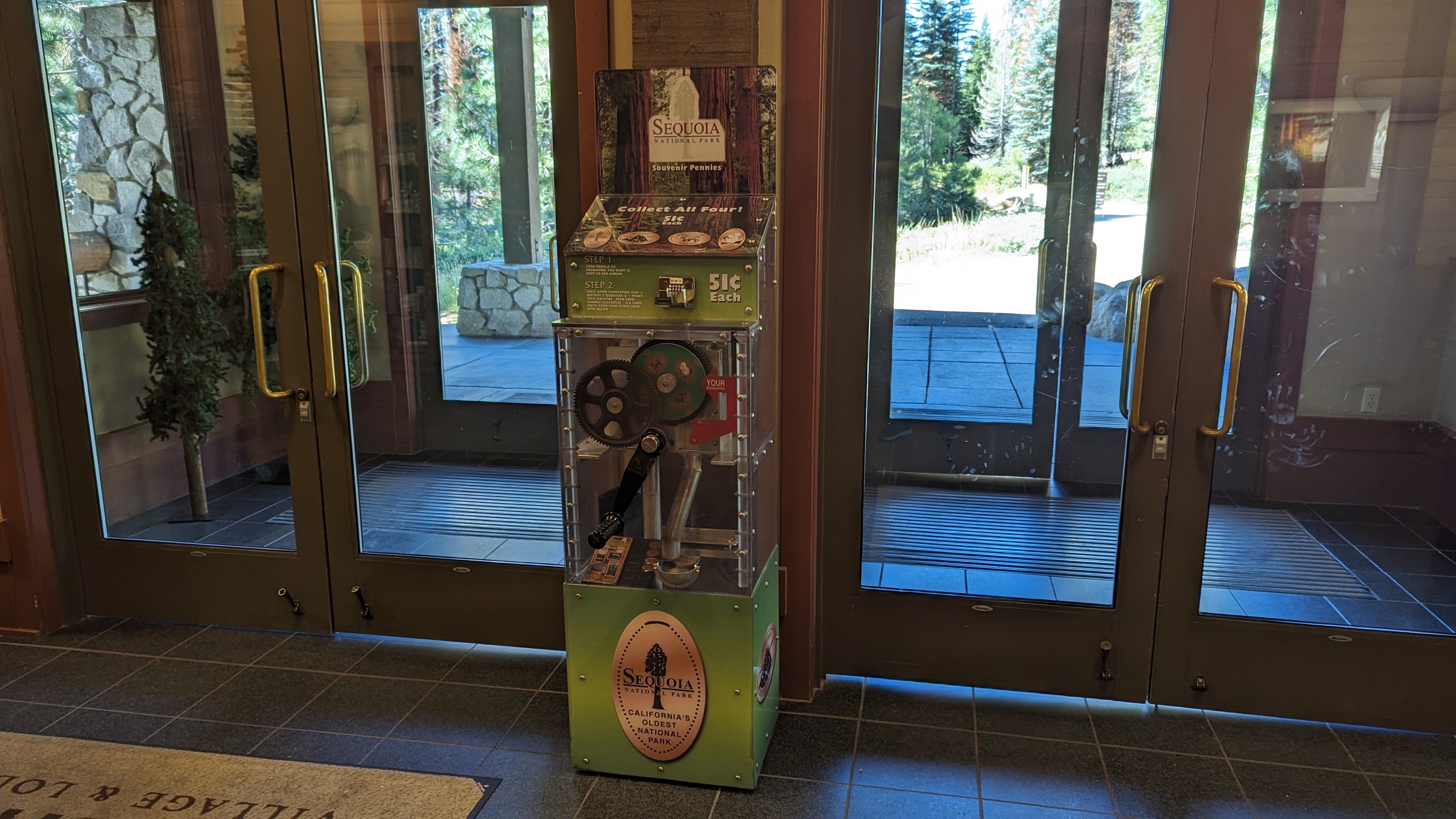 Wuksachi Lodge Sequoia National Park lobby penny press machine Wuksachi Lodge Sequoia National Park lobby penny press machine