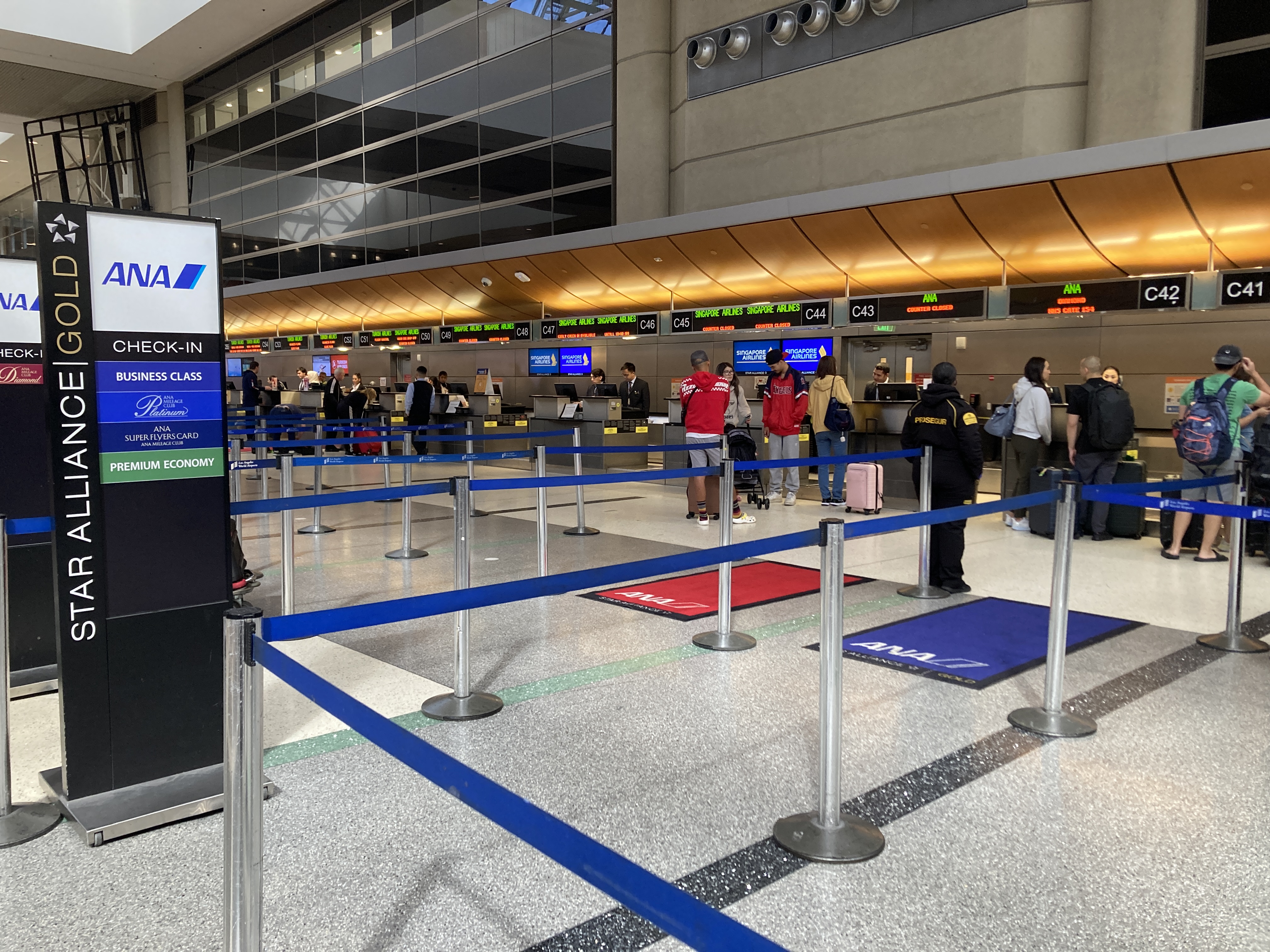 ANA premium economy check in LAX