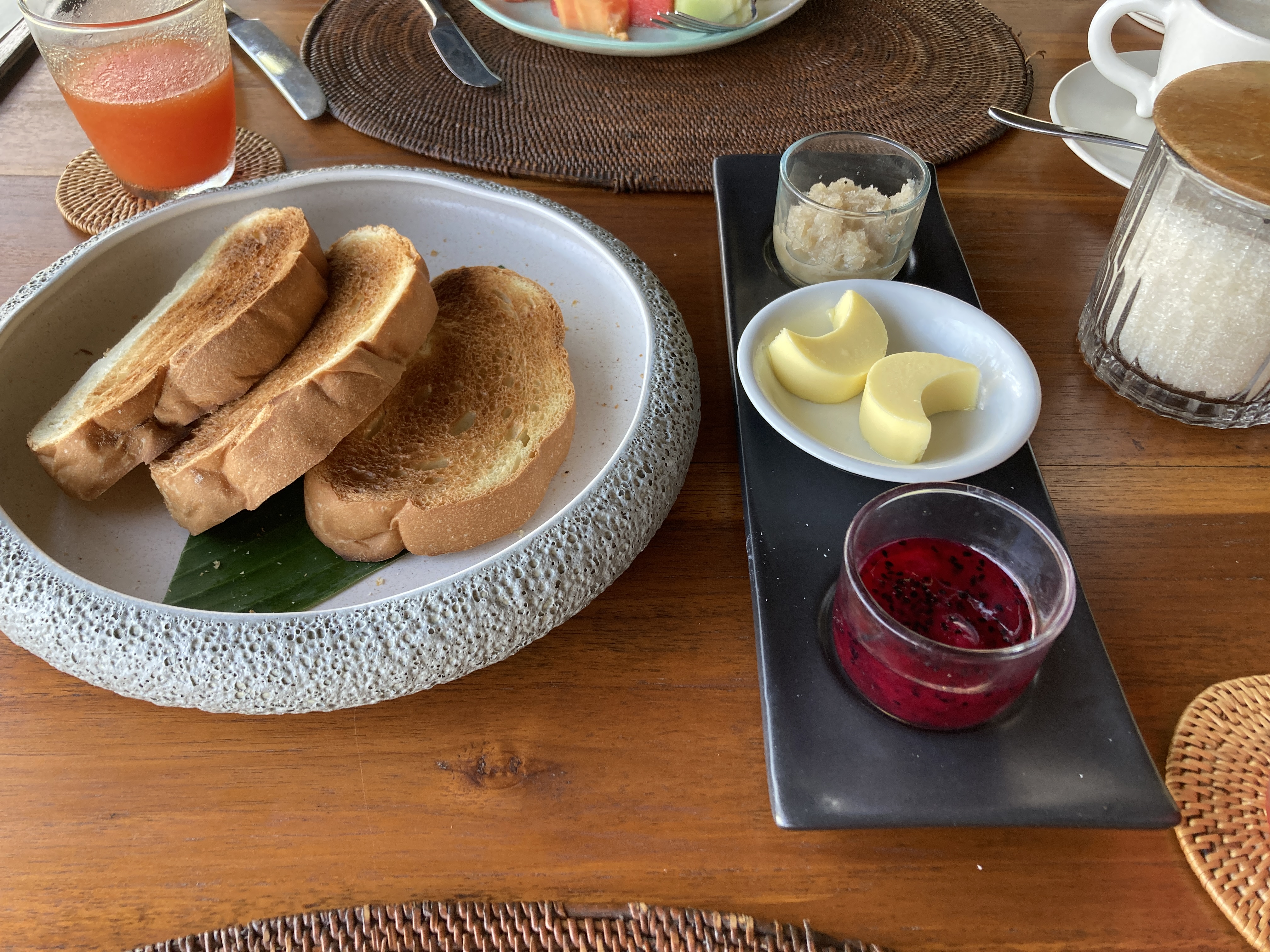 Alila Manggis Bali Sea Salt restaurant breakfast toast Alila Manggis Bali Sea Salt restaurant breakfast toast