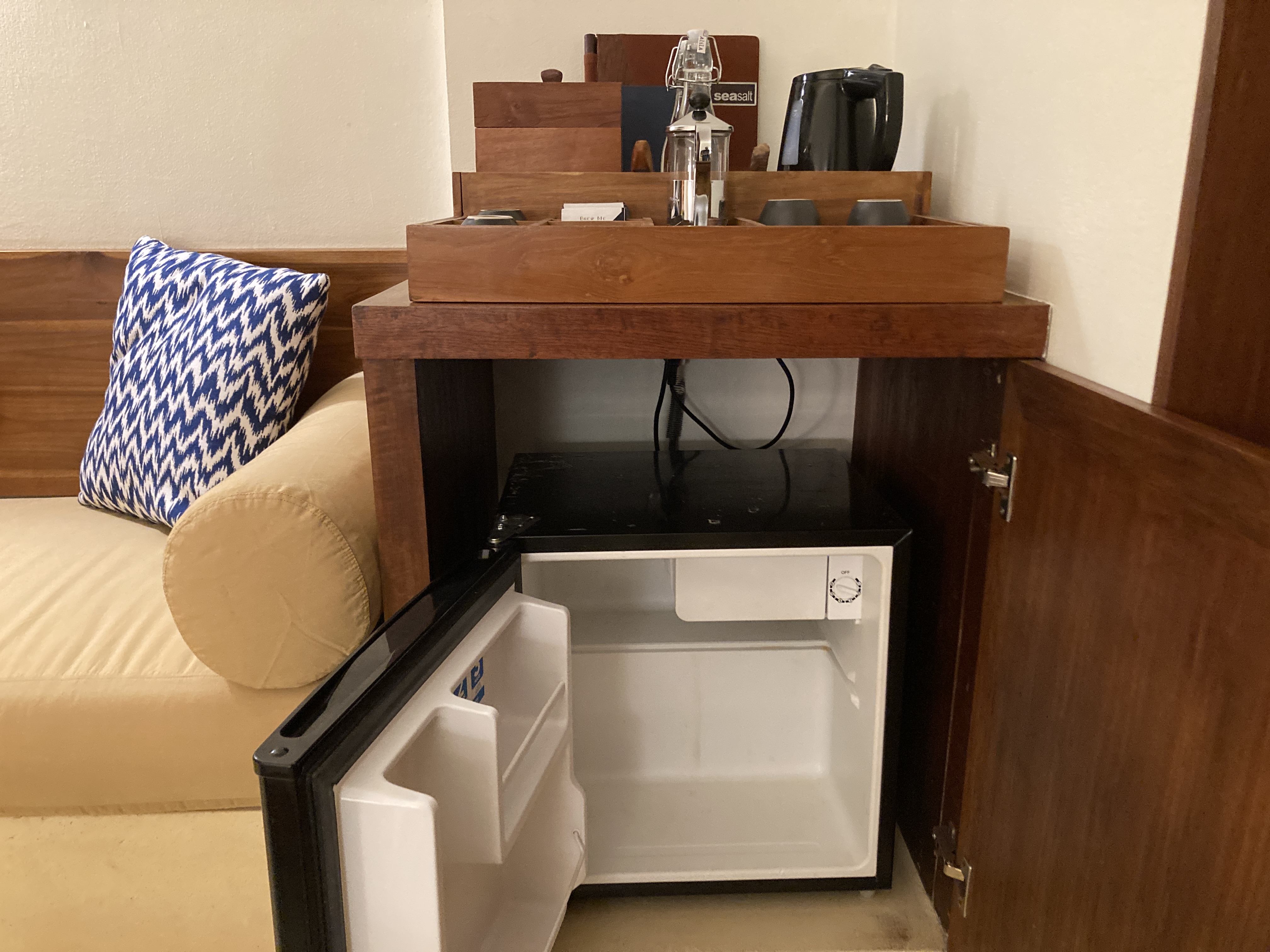 Alila Manggis Bali bedroom mini fridge Alila Manggis Bali bedroom mini fridge