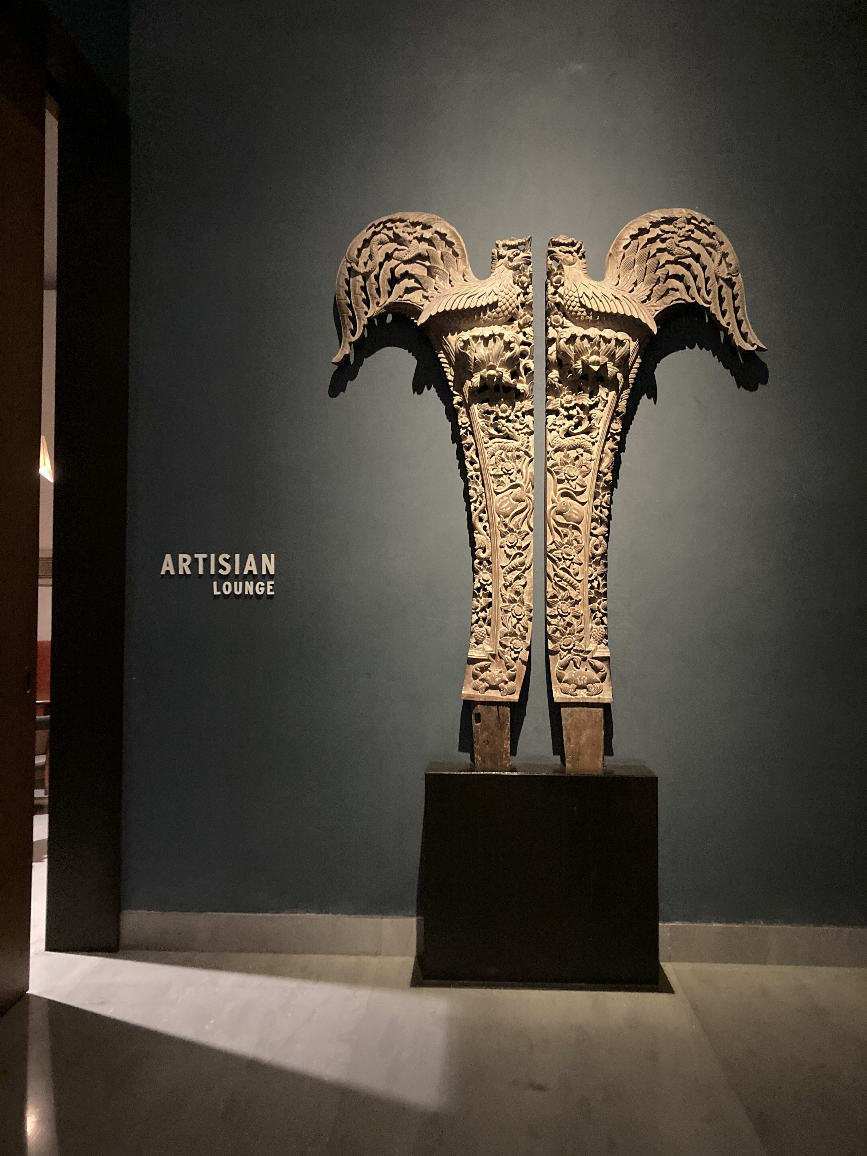 Alila SCBD Jakarta Artisian Lounge entrance with art Alila SCBD Jakarta Artisian Lounge entrance with art