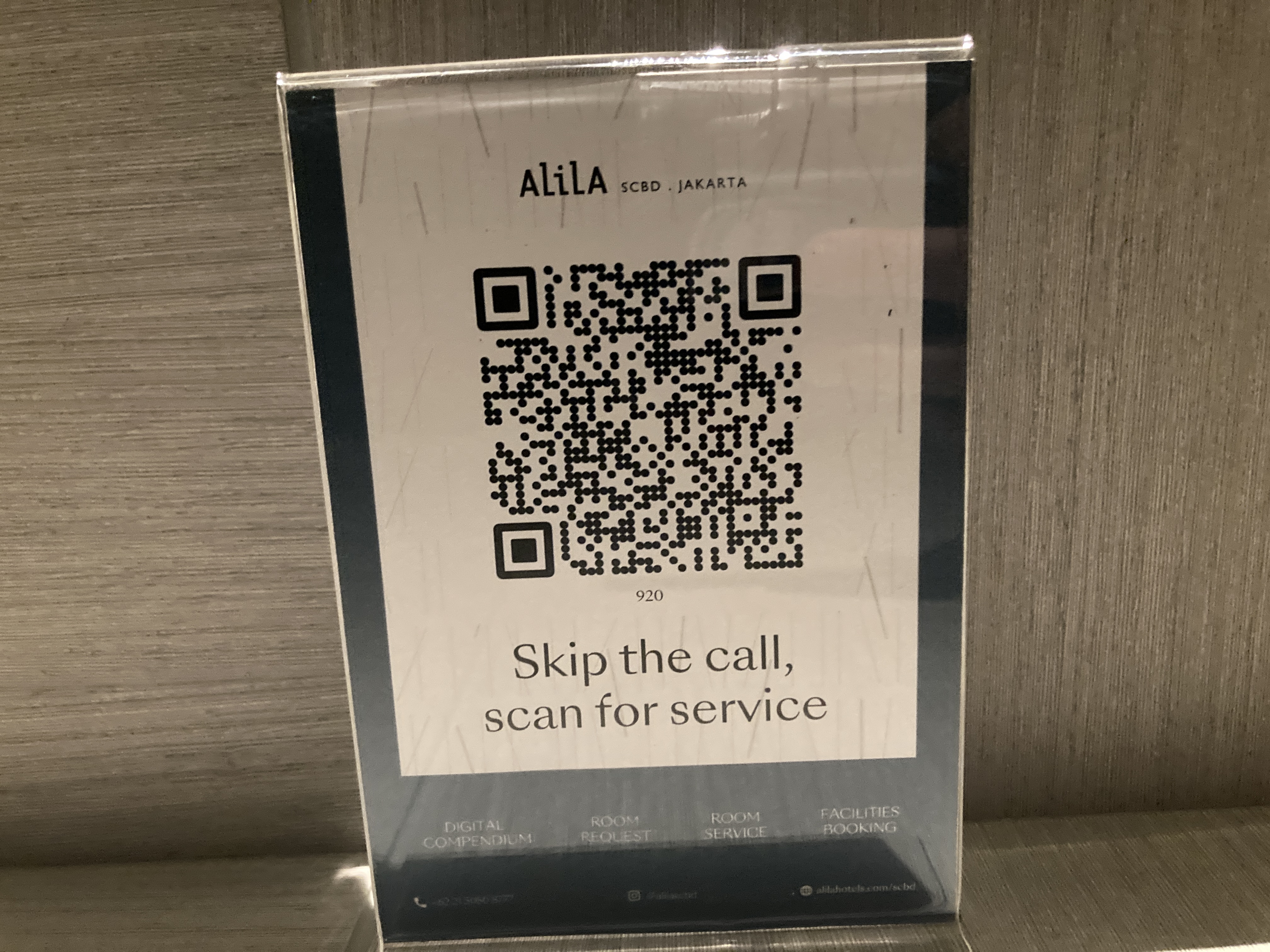 Alila SCBD Jakarta QR code for service Alila SCBD Jakarta QR code for service