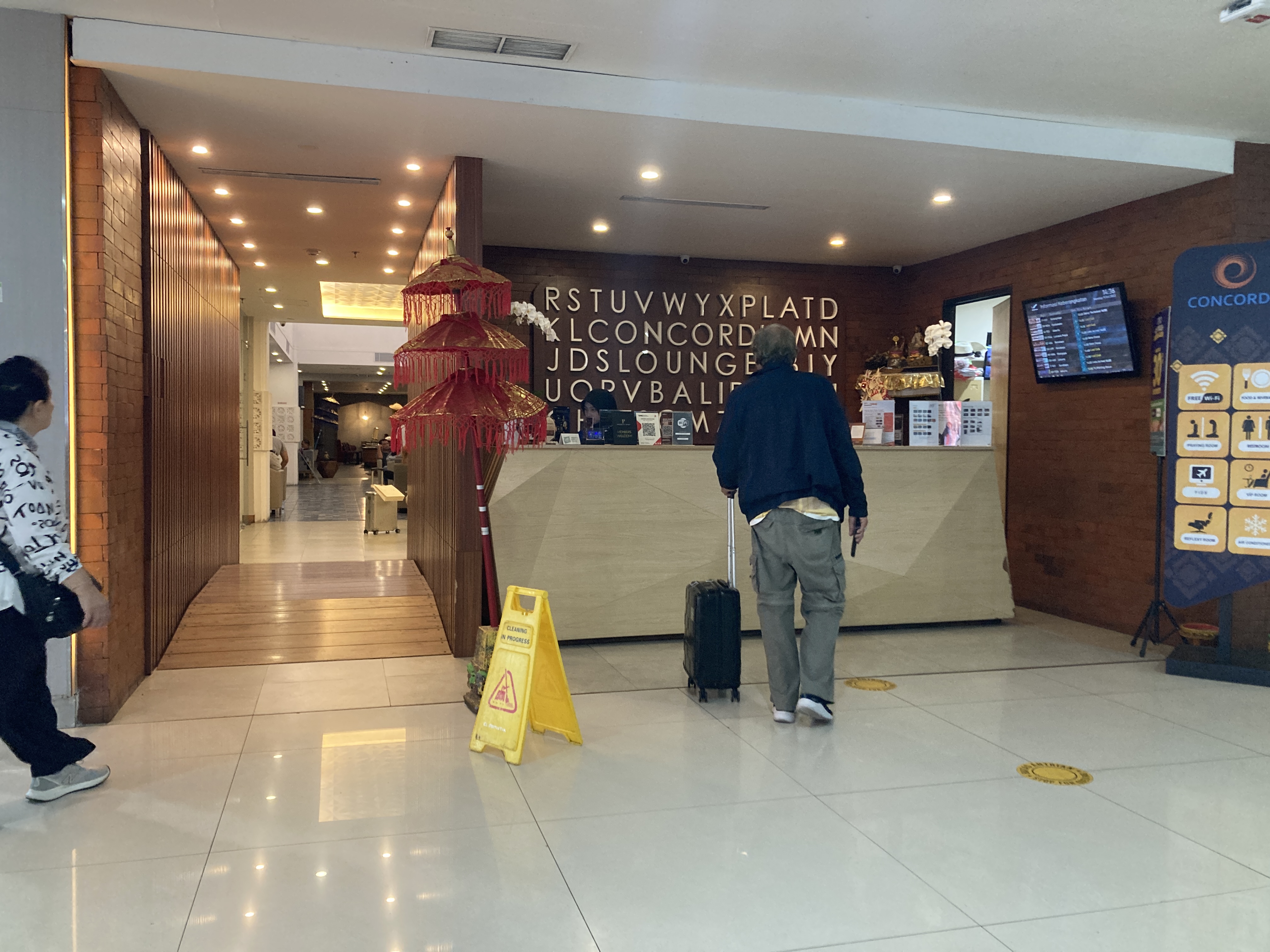 Concordia Lounge Bali DPS check in desk Concordia Lounge Bali DPS check in desk