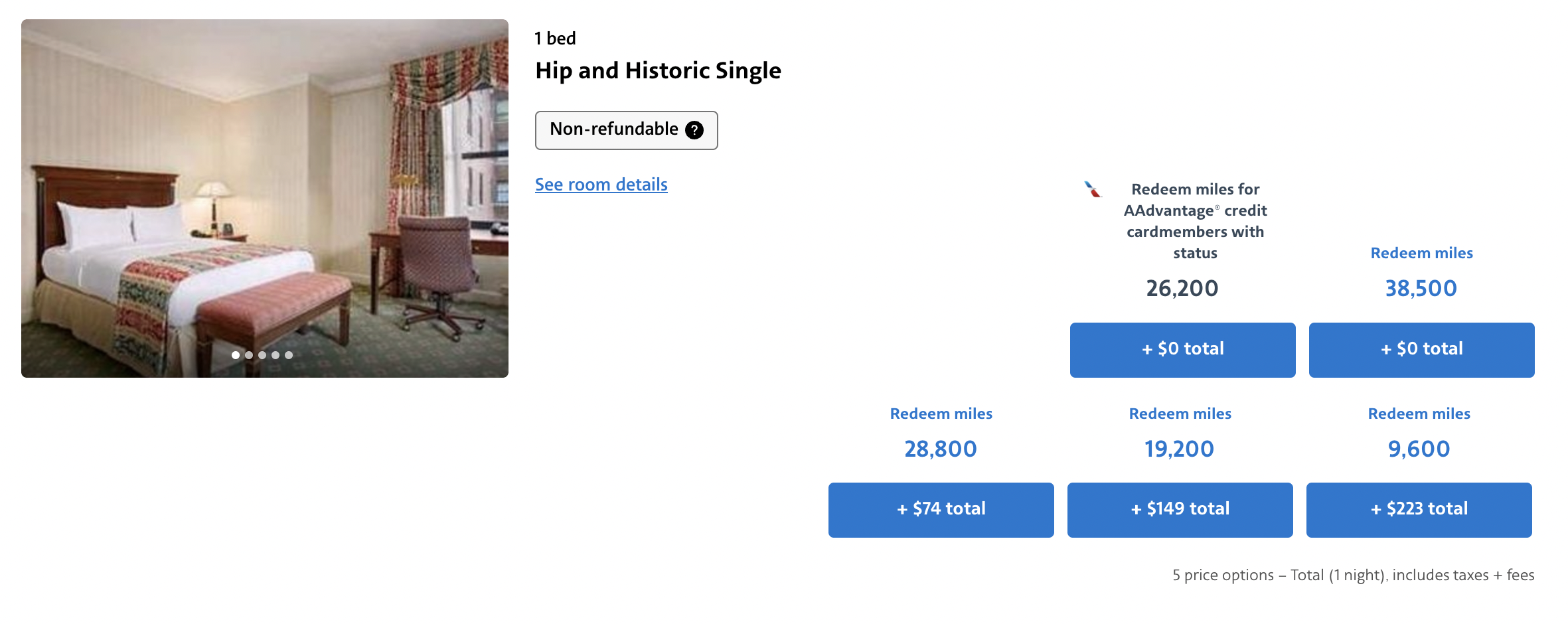 Different price options for AAdvantage Hotels Different price options for AAdvantage Hotels