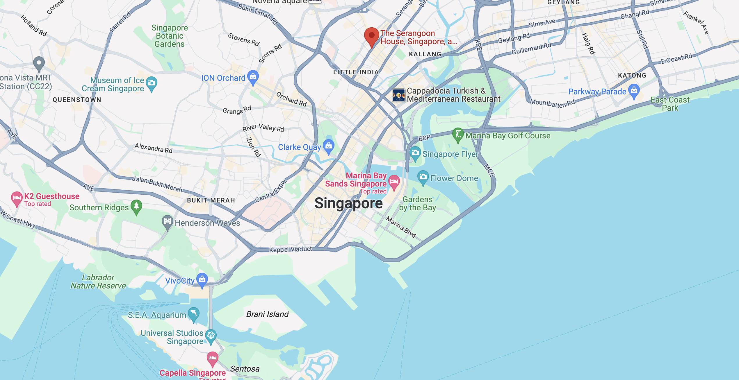 Google Maps location of Serangoon House in Singapore