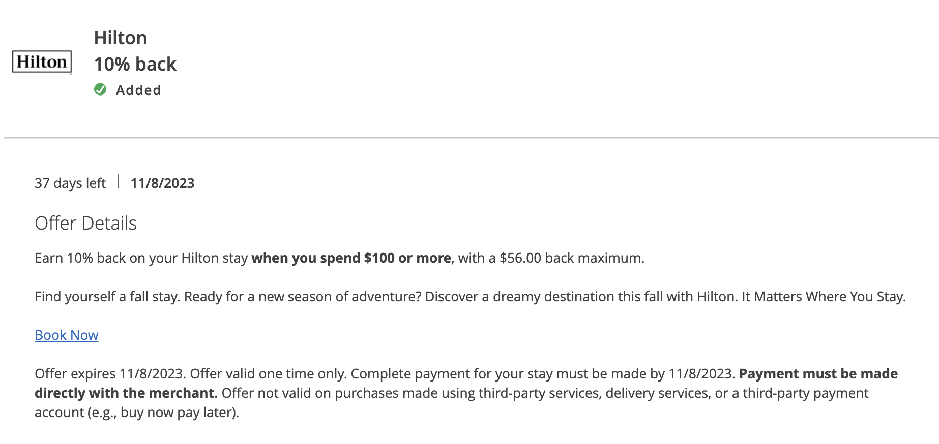 Hilton Chase Offer Hilton Chase Offer