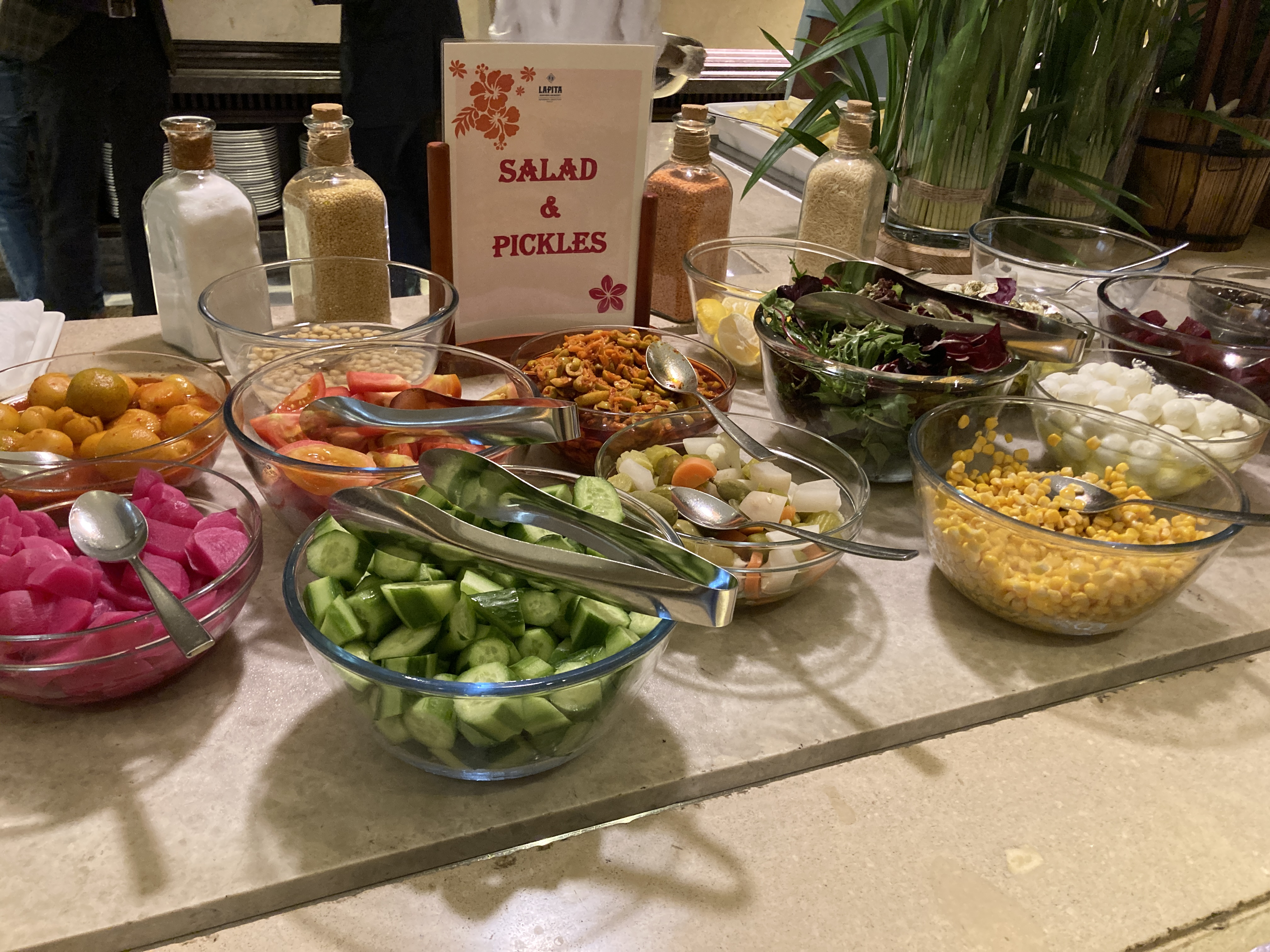 Lapita Dubai Parks and Resorts Autograph Collection Kalea breakfast salads pickles Lapita Dubai Parks and Resorts Autograph Collection Kalea breakfast salads pickles