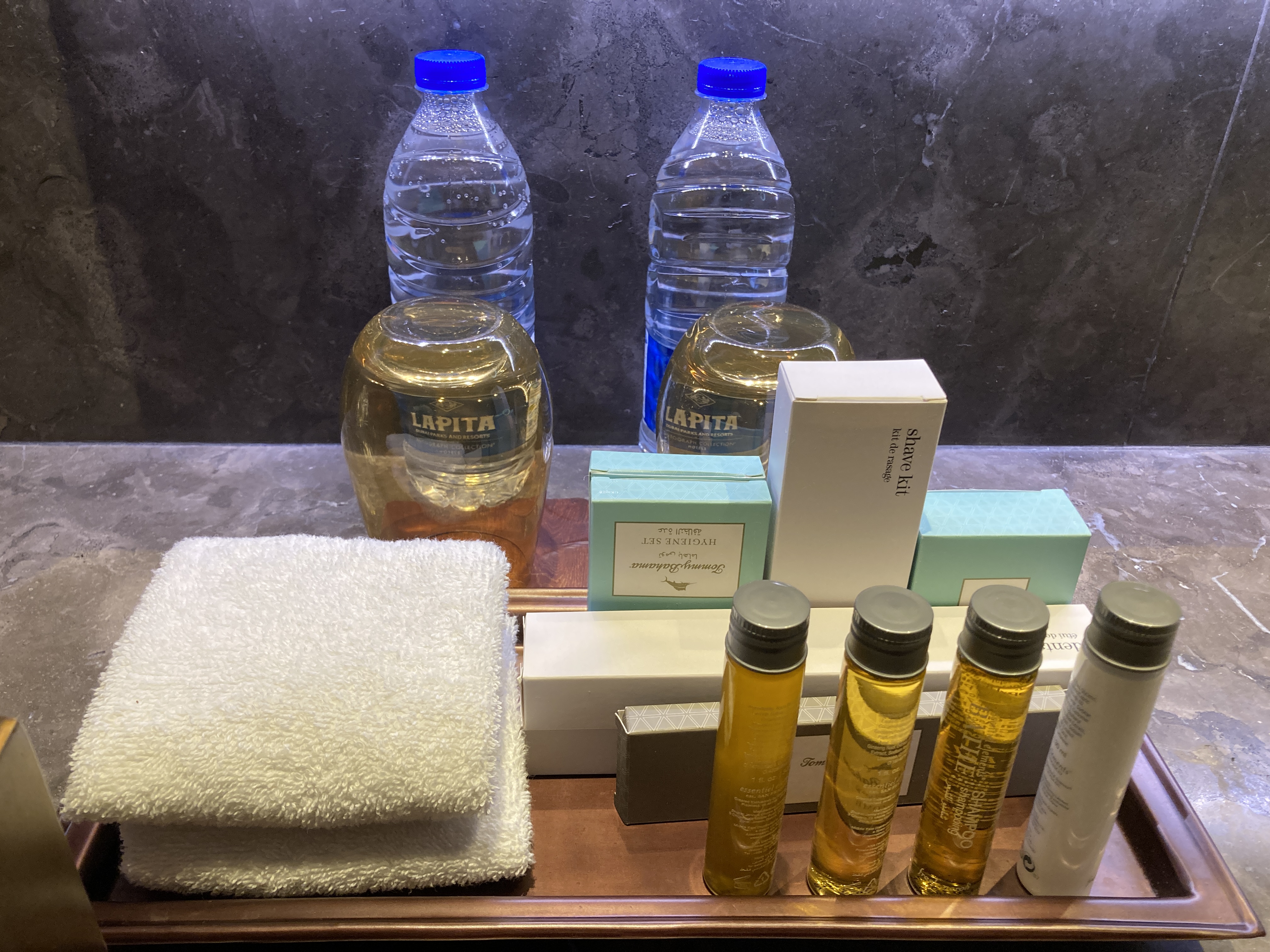 Lapita Dubai Parks and Resorts Autograph Collection junior suite sink amenities Lapita Dubai Parks and Resorts Autograph Collection junior suite sink amenities