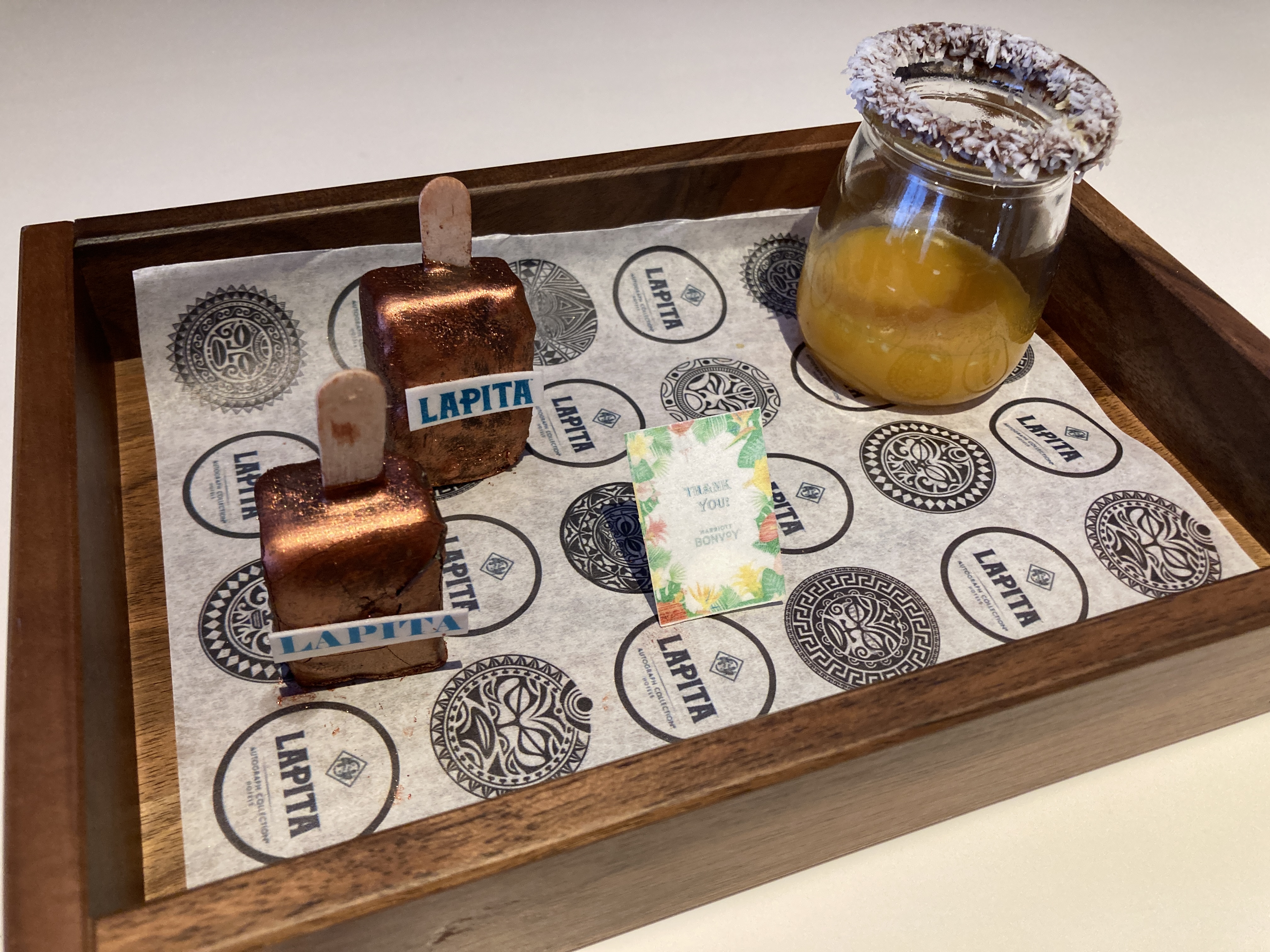 Lapita Dubai Parks and Resorts Autograph Collection junior suite welcome amenity Lapita Dubai Parks and Resorts Autograph Collection junior suite welcome amenity
