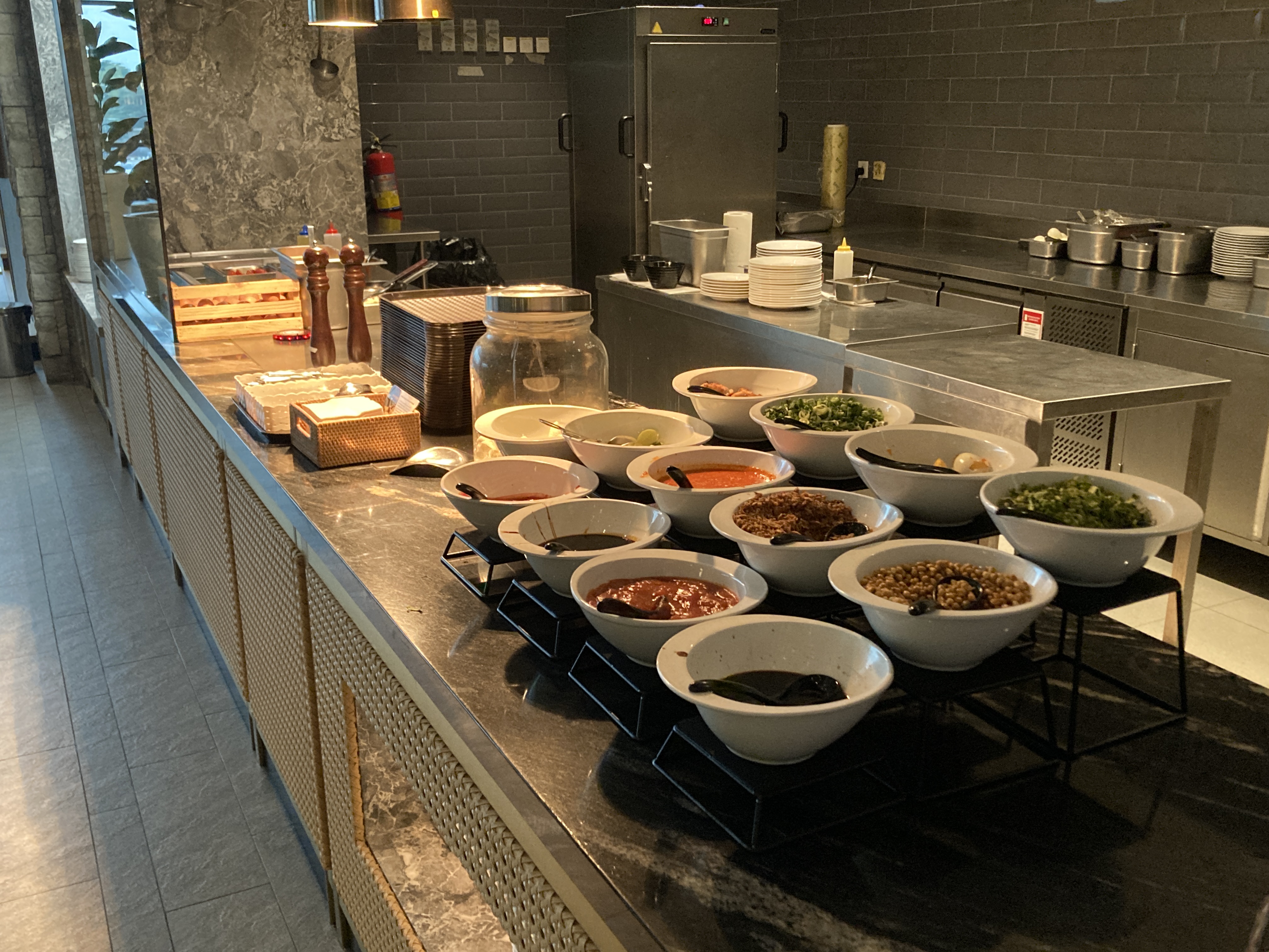 Saphire Plaza Premium Lounge omelette station at CGK Saphire Plaza Premium Lounge omelette station at CGK