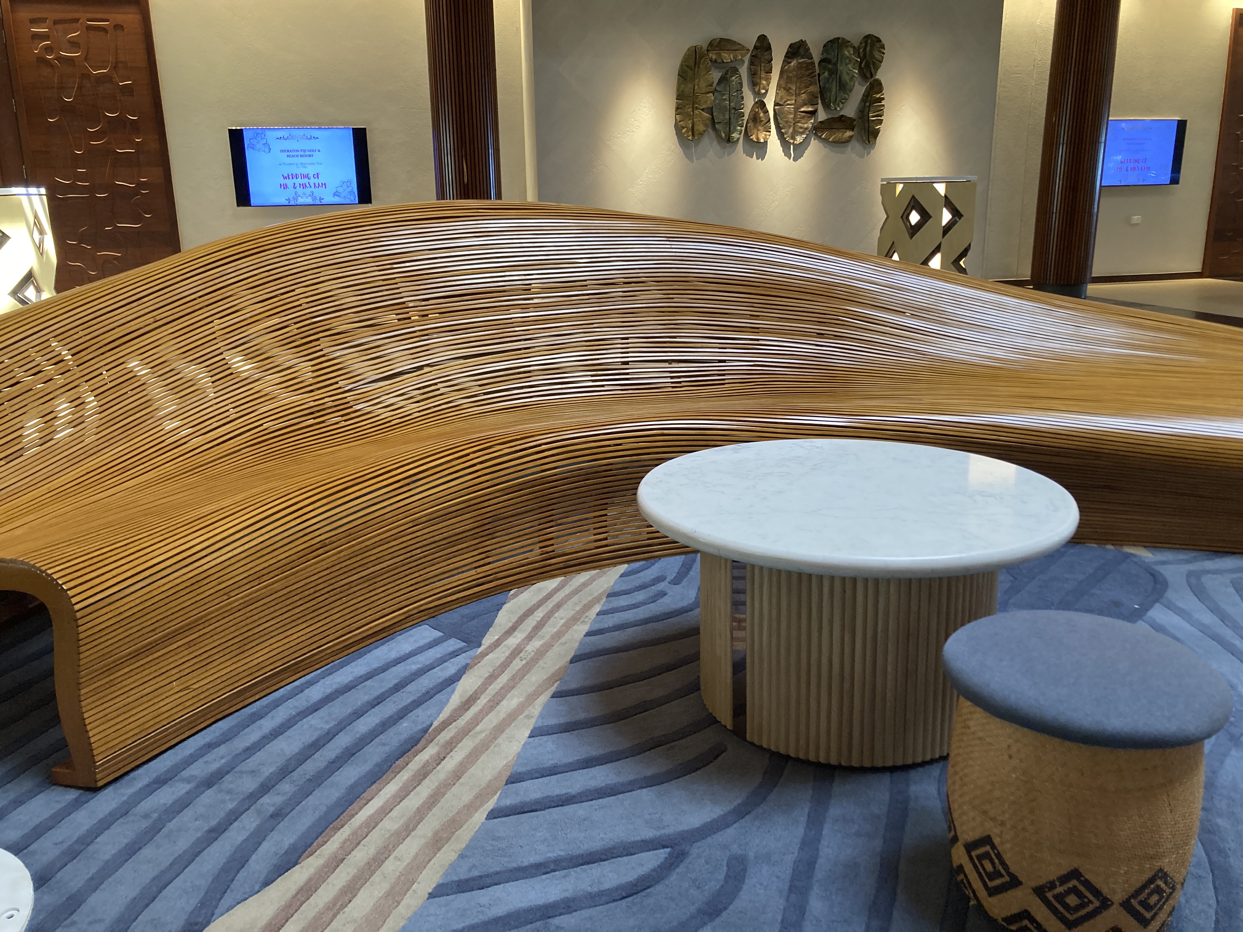 Sheraton Fiji Golf and Beach Resort lobby bench seating