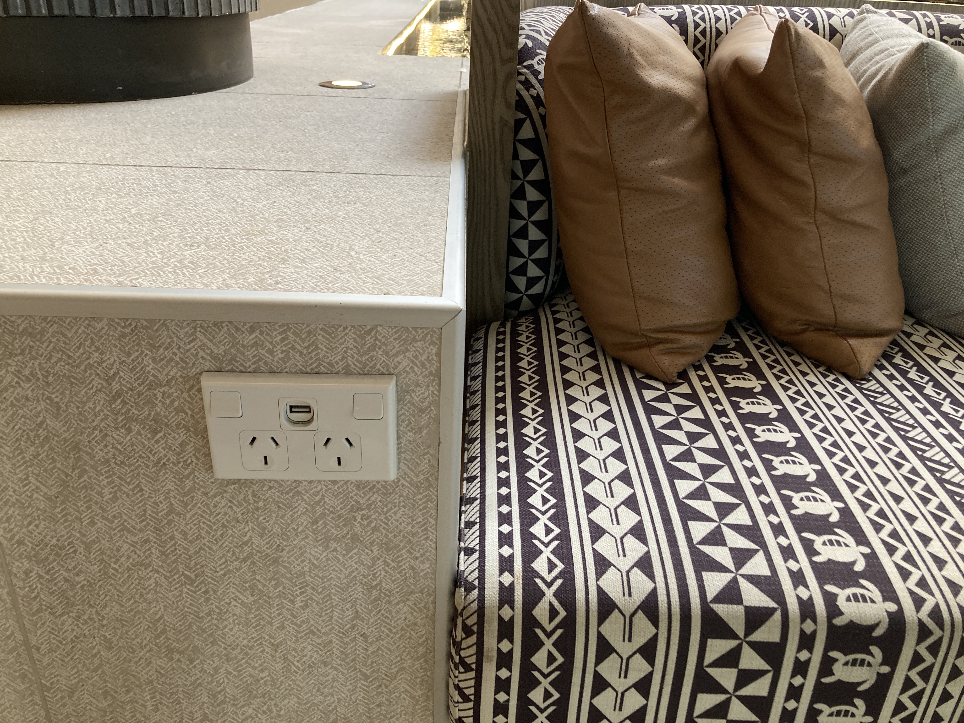 Sheraton Fiji Golf and Beach Resort lobby seating with outlets